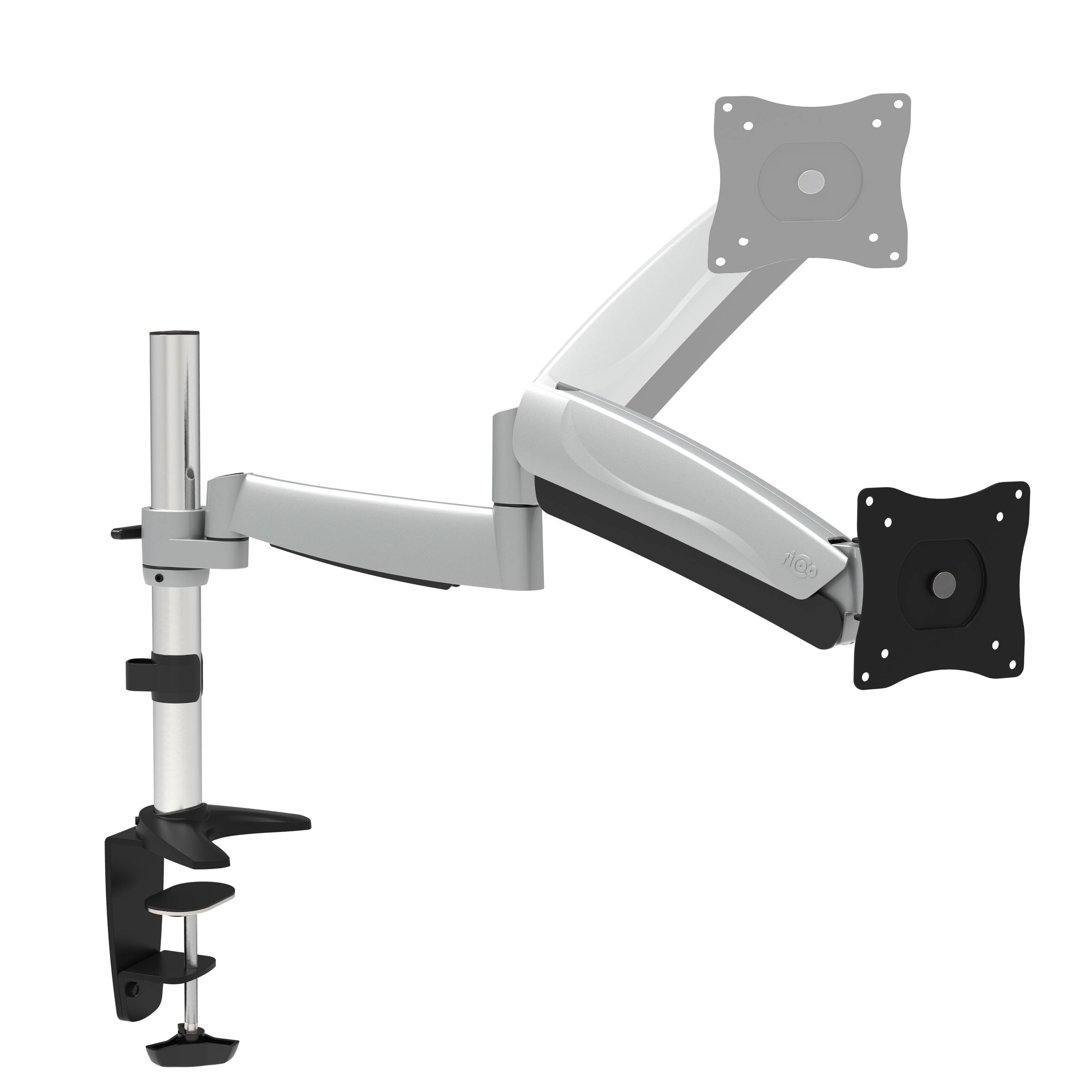 RICOO Monitor-Halterung Schreibtisch Halterung für Monitor TV Bildschirm TS3011, (bis 32 Zoll, VESA 75x75 und 100x100, 1-tlg., min. 2,5kg - max. 9 kg Belastbarkeit, von 33-81 cm (13"-32) Diagonale, Neigbar +40°/-90°, drehbar bis 360°, schwenkbar bis 180)