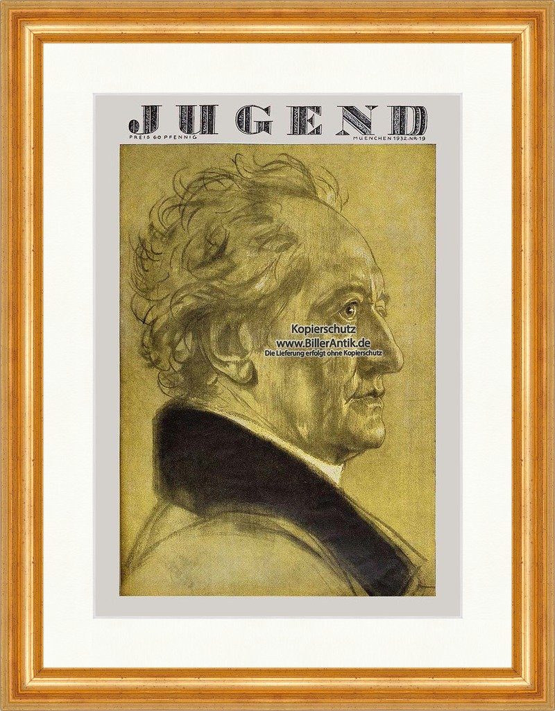 Kunstdruck Titelseite der Nummer 19 von 1932 Karl Bauer Jugend 4806 Gerahmt, (1 St)