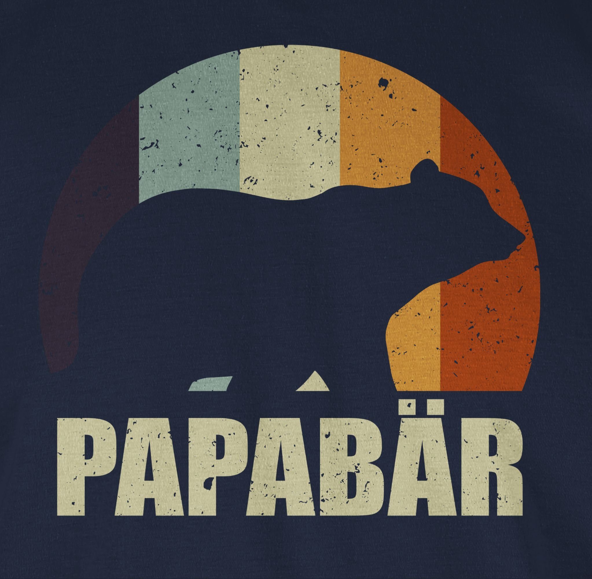 Shirtracer T-Shirt Papa Bär Bear Papa 03 für Blau Papa Geschenk Vatertag Navy