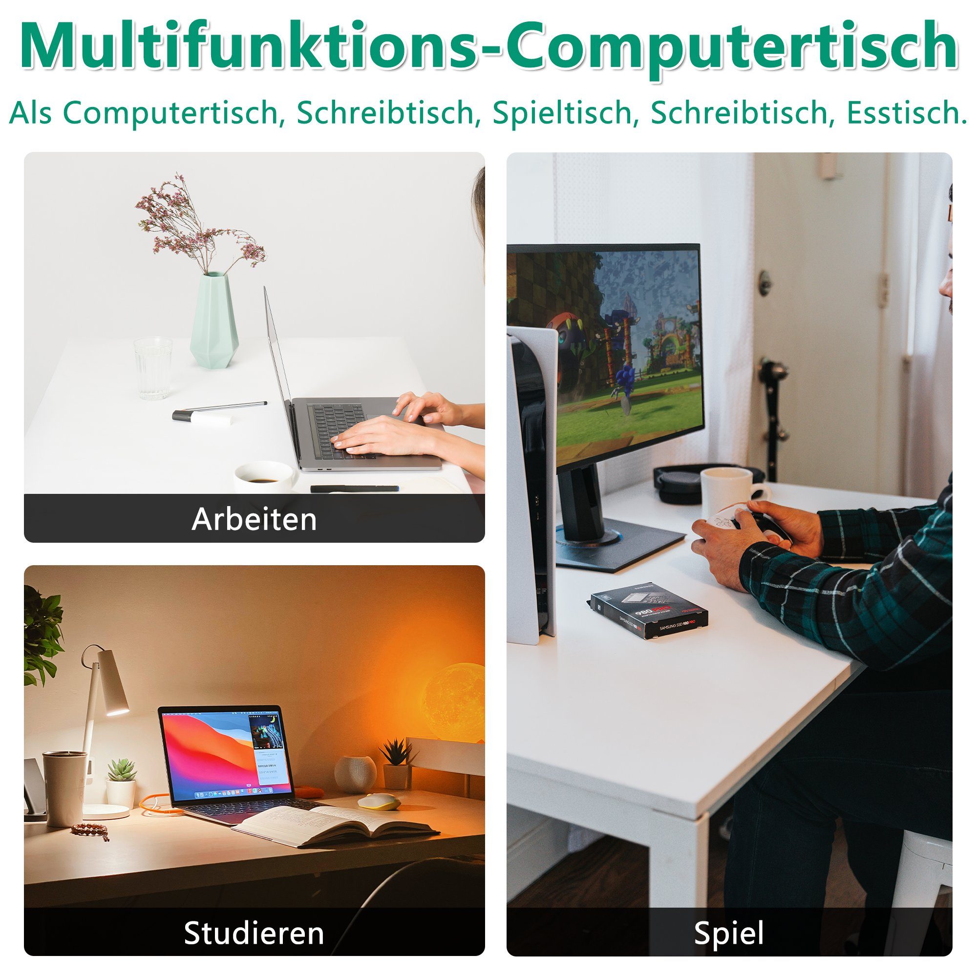 Thanaddo Arbeitstisch 60 x 120 cm Schreibtisch, Kleiner Computertisch, Büro günstig online kaufen