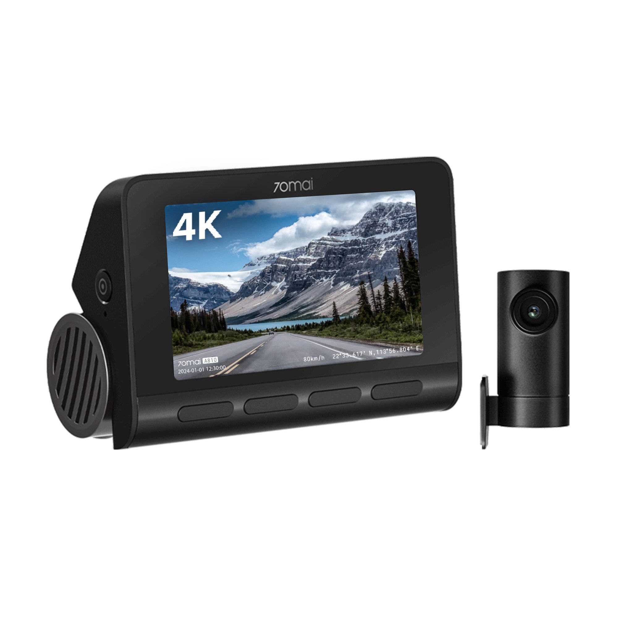 70mai A810-2 Dashcam (Dashcam 4K A810 & 1080P Heckkamera RC12, HDR, 150° Sichtfeld)