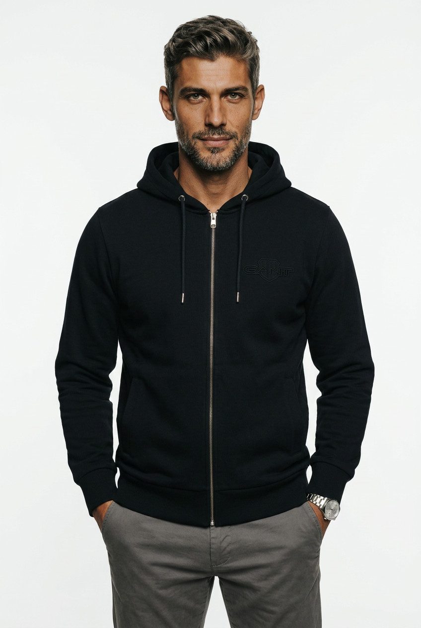 Gant Kapuzensweatjacke TONAL SHIELD FULL ZIP Sweatjacke, regular fit