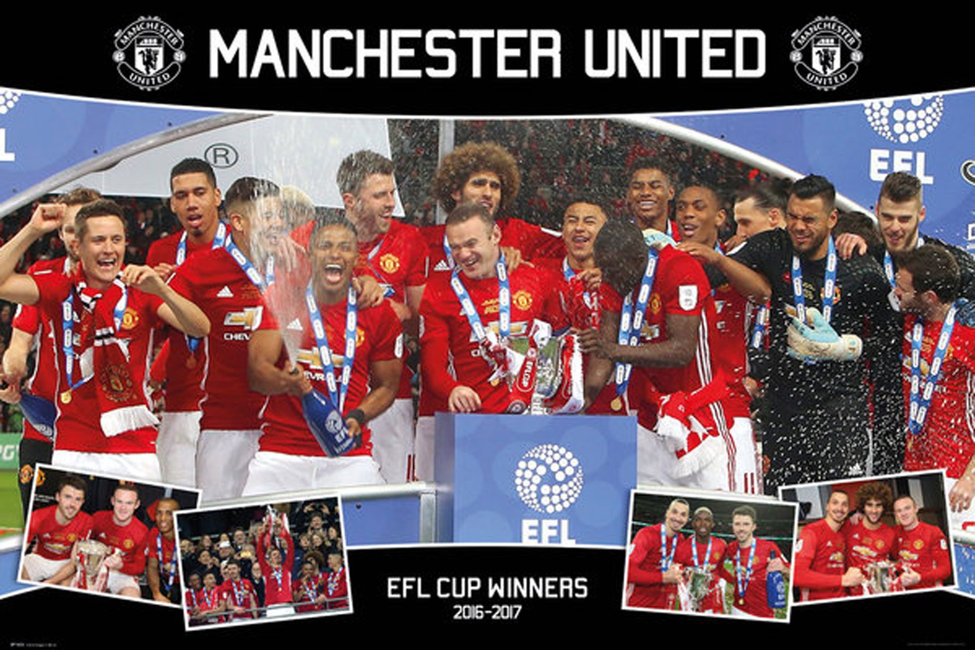 Poster Manchester United - Poster - EFL Cup Winners 16/17