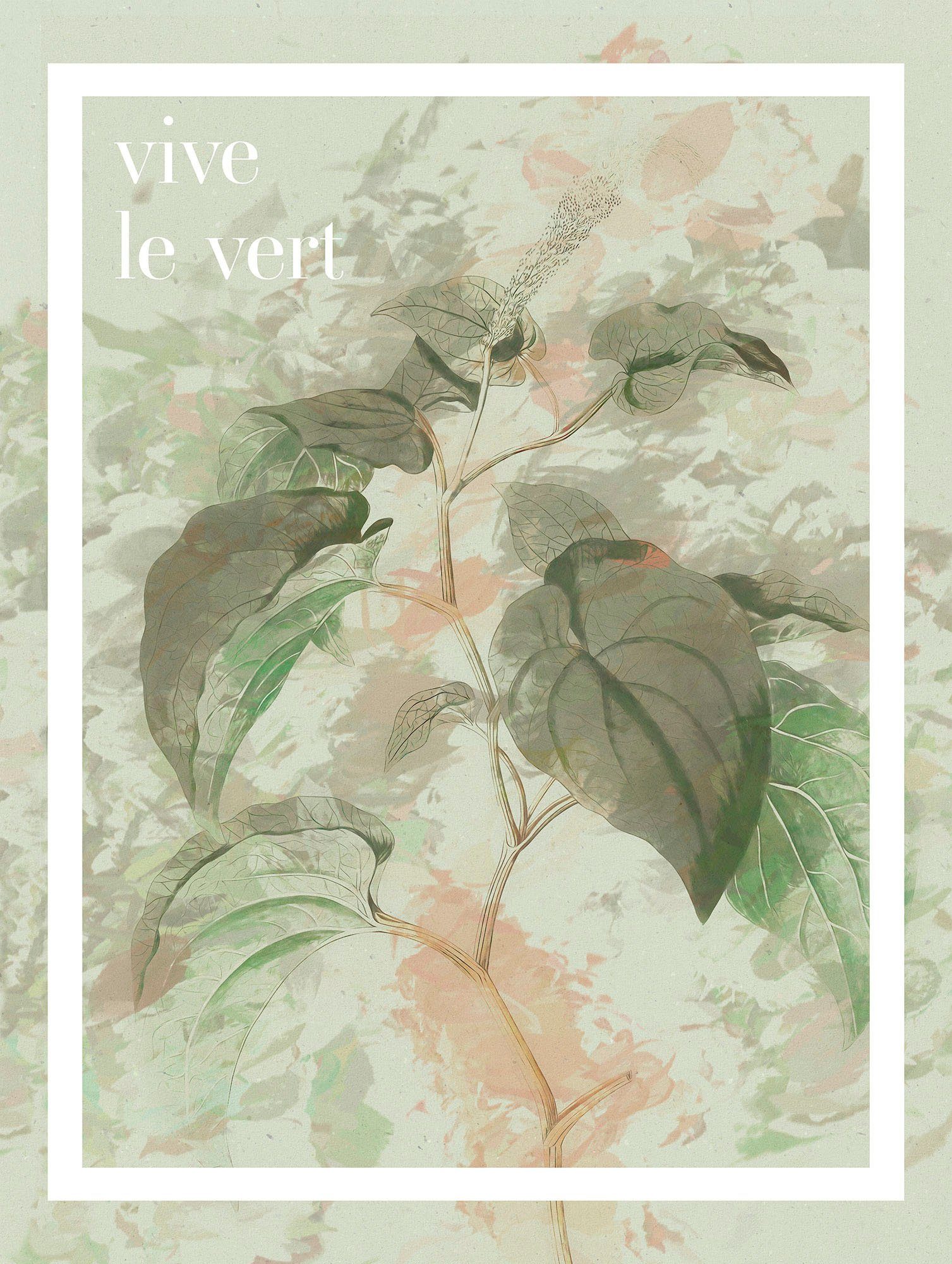 Komar Bild PLANT ART Vive le vert, Natur (1 St), Wandbild zur Dekoration - ohne Rahmen