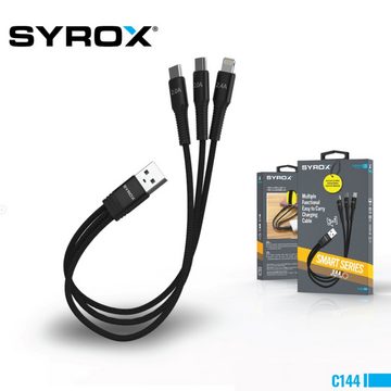 Syrox Syrox 3 in 1 Universal Mehrfach Premium Type-C und iPhone Ladekabel Smartphone-Kabel