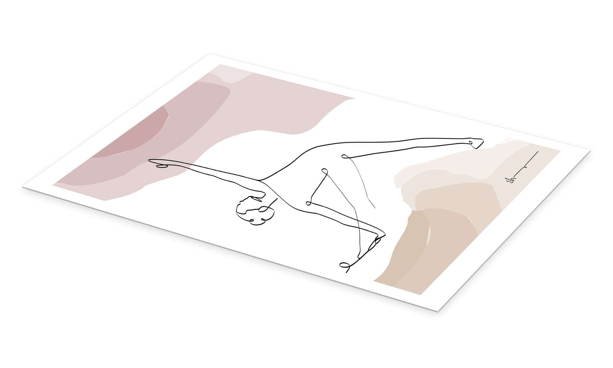 Posterlounge Wandbild Dreieck Pose (Trikonasana), Yoga In Art, erhältlich als Poster, Leinwandbild, Wandsticker oder Acrylglasbild