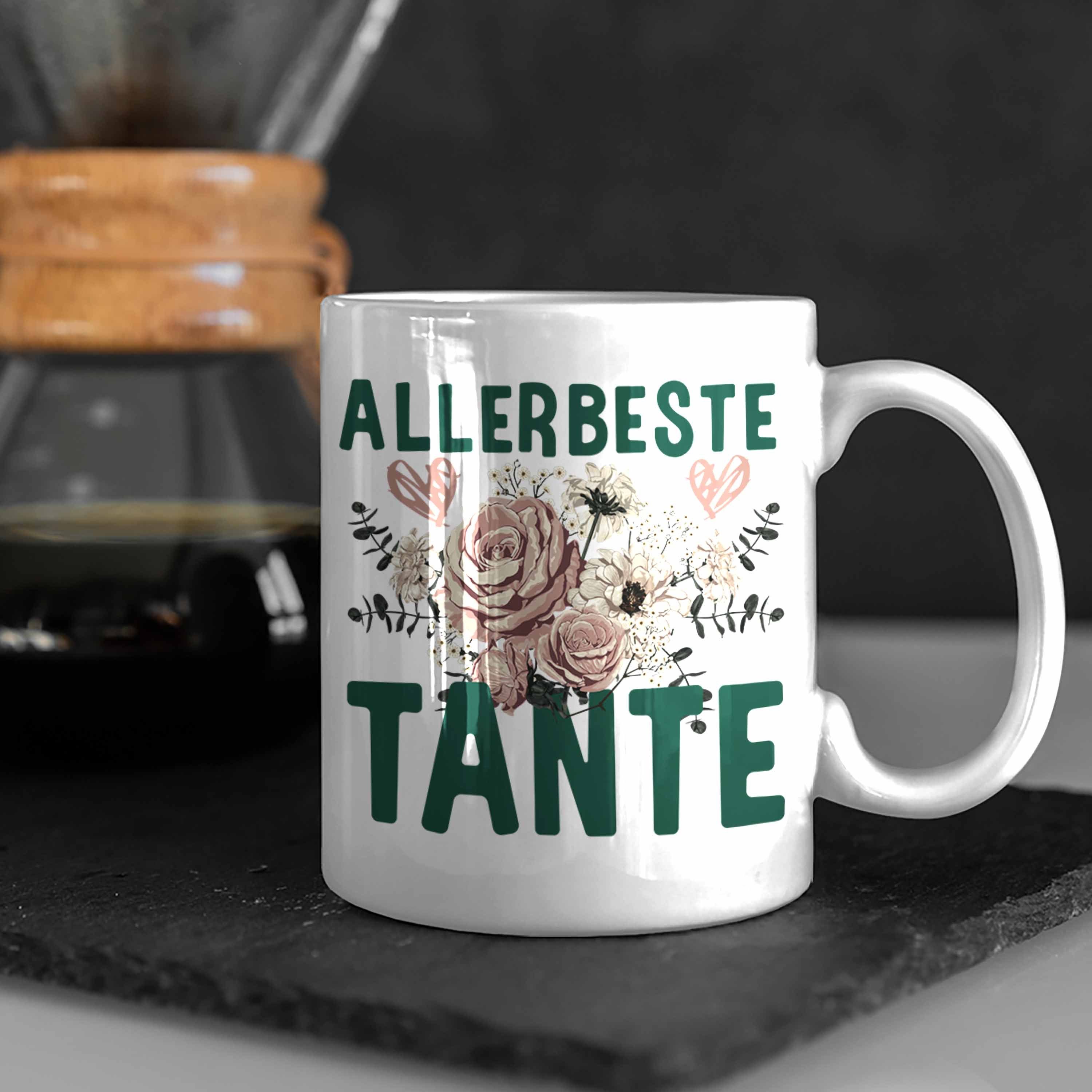 Trendation Geschenk Tasse - Tante mit der Spruch Tasse Welt Kaffeetasse Allerbeste Tante Weiss Beste Trendation für