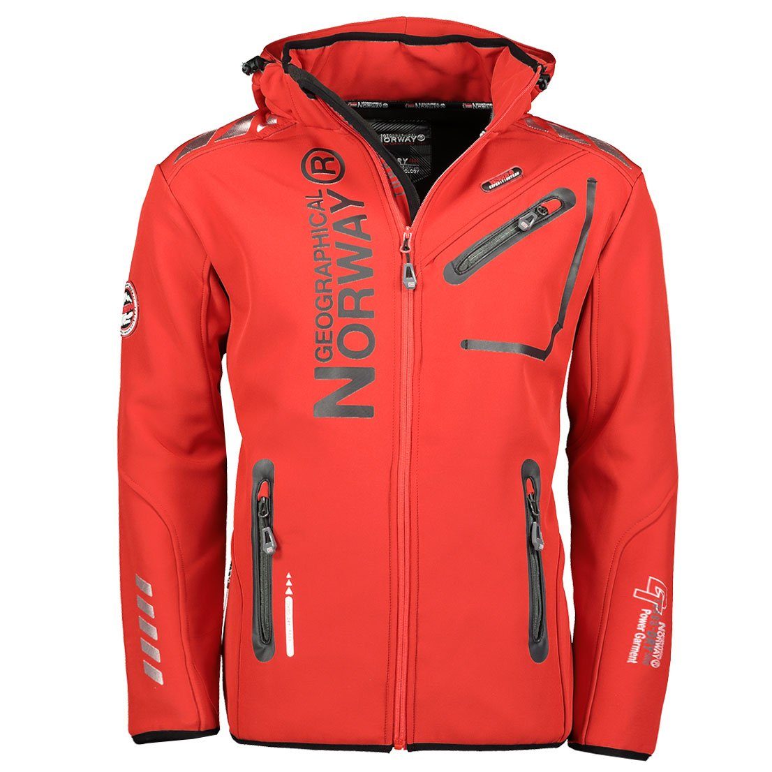 Geographical Norway Softshelljacke Herren Outdoor Jacke brroyaute Rot (Herbst Winter Jacke Softshell Jacke, 1-St., Übergangs Regen Jacke) Mit Kaputze