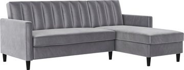 Dorel Home Ecksofa Celine, L-Form, mit Bett-Funktion und Stauraum. Recamiere beidseitig montierbar