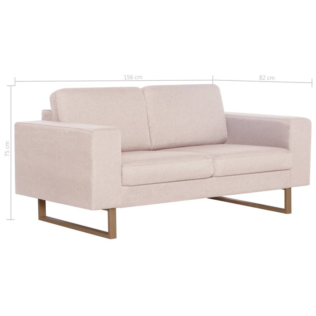 vidaXL Stoff Sofa 2-Sitzer-Sofa Cremeweiß