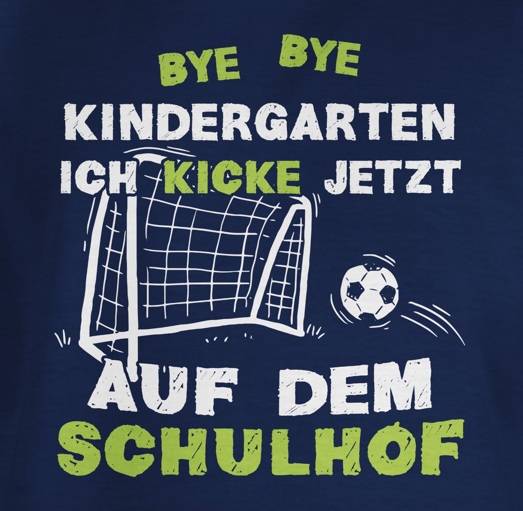 Kindergarten T-Shirt Bye Blau Kicke Einschulung Navy Shirtracer 1 Geschenke Schulhof Junge - Schulanfang Bye