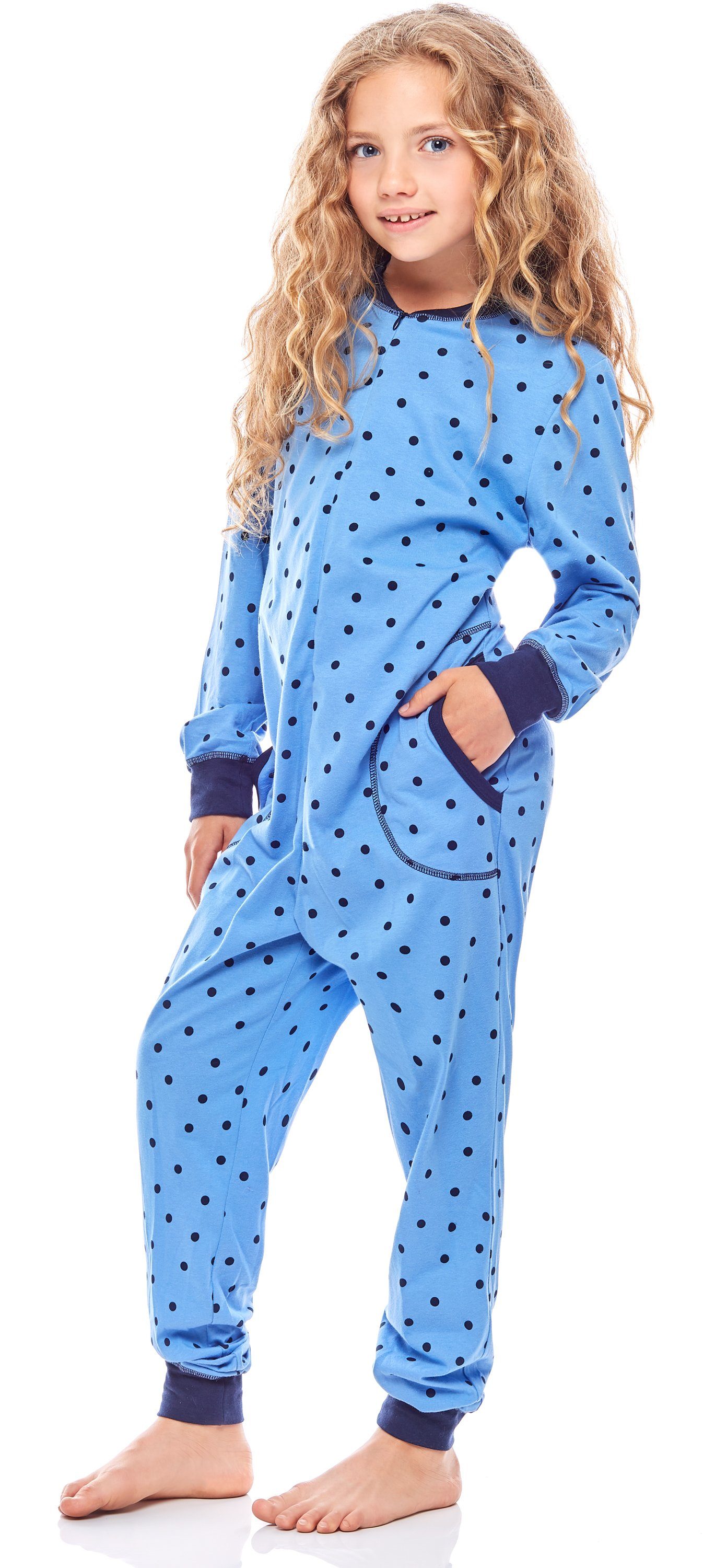 Marine Punkte Schlafanzug Mädchen Merry Schlafanzug Jumpsuit MS10-186 Blaue Style