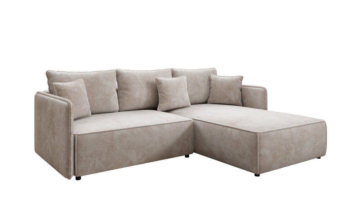 Luxusbetten24 Schlafsofa Designer Sofa Marlen in Cord, mit Stauraum und Schlaffunktion
