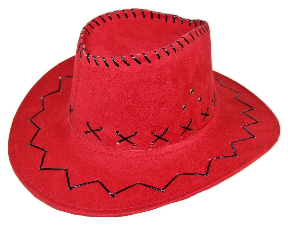 Funny Fashion Cowboy-Kostüm Kinder Cowboyhut im Wildlederlook mit Ziernähten