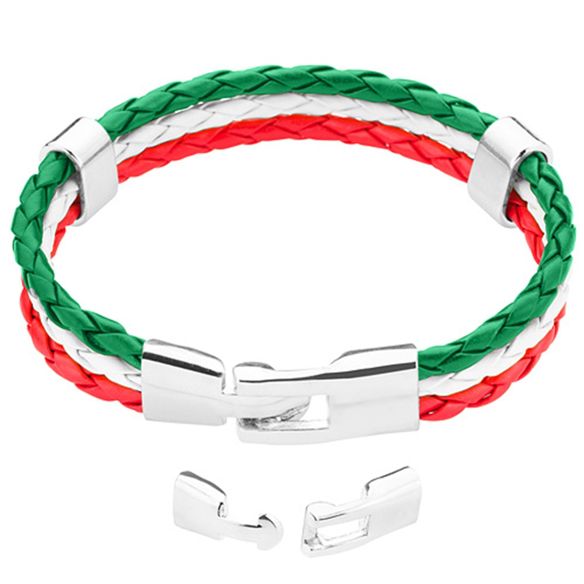 Taffstyle Armband Fanartikel Länderflagge geflochten Sport Accessoire 19–21 cm (Geflochtenes Fanarmband in Länderfarben für Sportevents & Alltag), EM WM Länderflagge Flagge Handball Eishockey Basketball Fussball