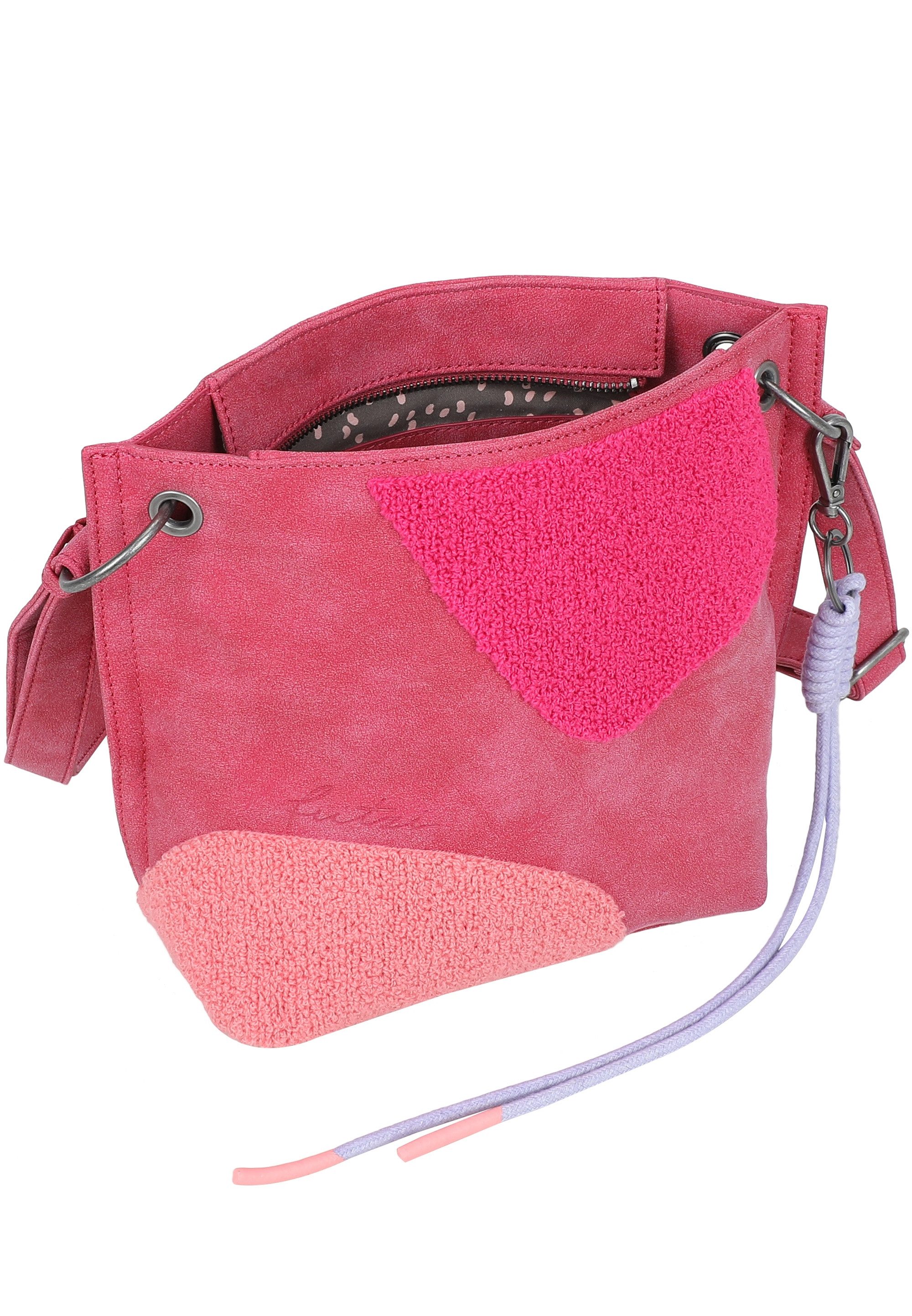 Fritzi aus Preußen Schultertasche Fritzi03 Limited Happy Flocked Jive Soft Berry, mit moderner Flockung