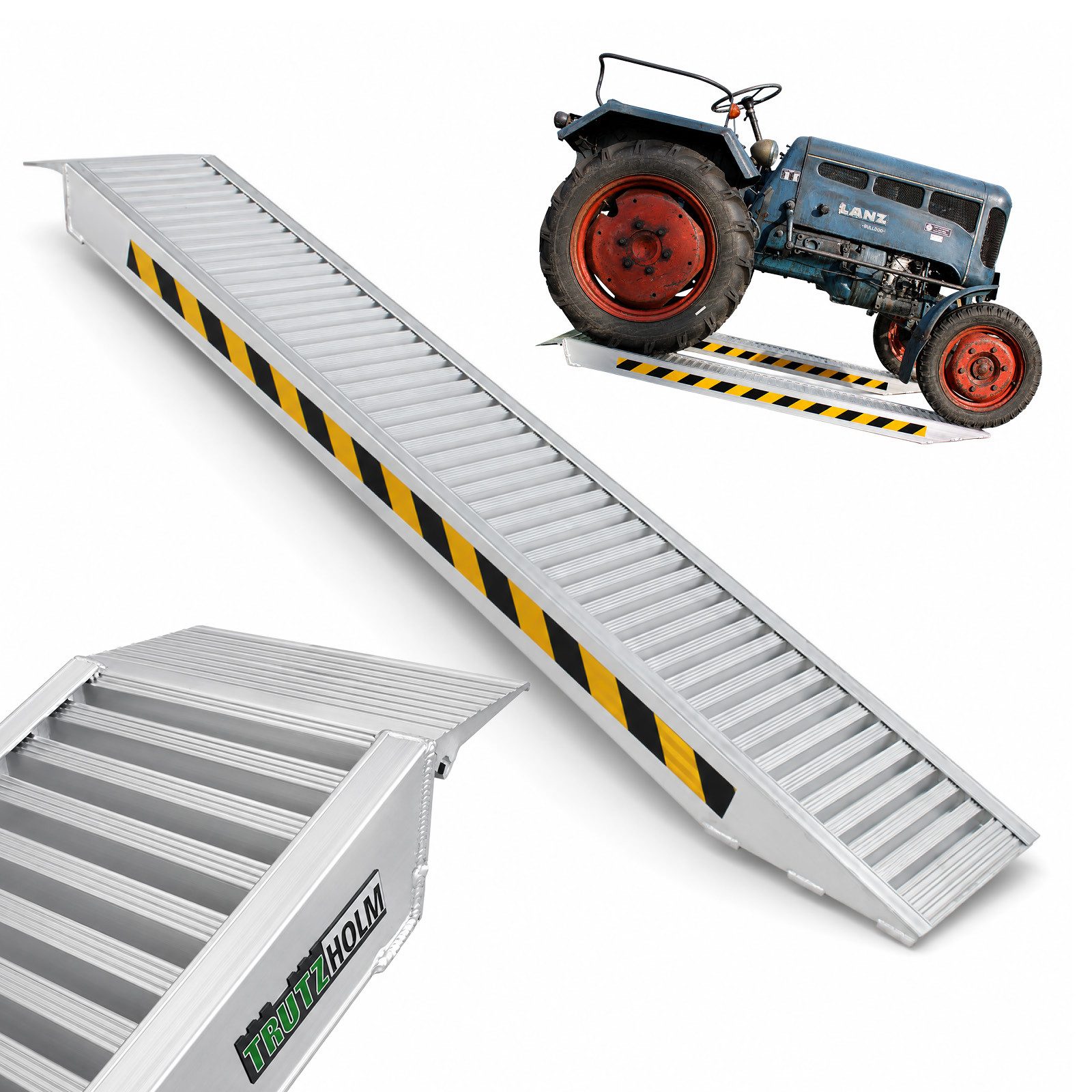 TRUTZHOLM Auffahrrampe Schwerlastrampe 212 cm Traglast 1900 kg Alu Verladerampe Rampe (Stück, 1-St), geringes Eigengewicht