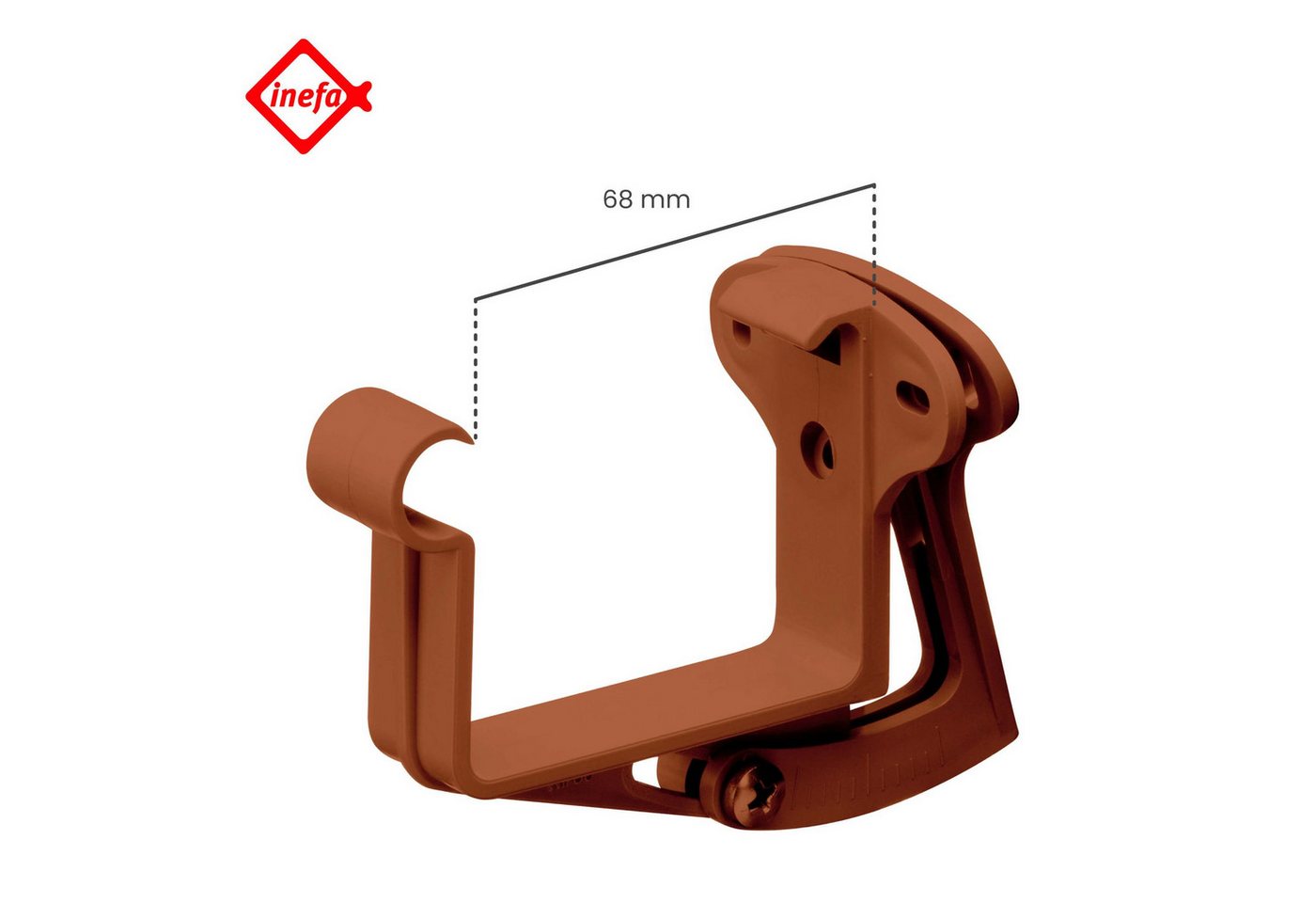 Thumbnail - INEFA Dachrinne Stirnbretthalter, justierbar, kastenförmig, NW 68. 20 Stück, Dachrinnenhalter aus PVC-U Kunststoff, Made...