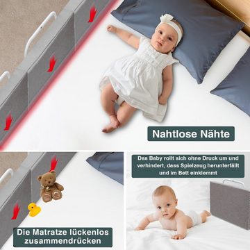 Randaco Bettschutzgitter Bettgitter für Kinder Bett Rausfallschutz Kinder 60cm grün