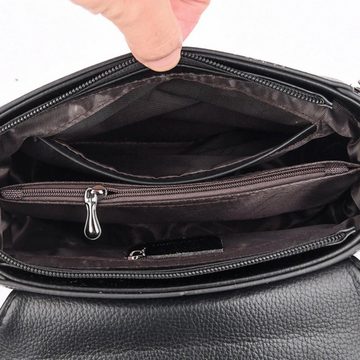 SHG Handtasche ⌂ Damen Tasche Schultertasche Umhängetasche Crossover Bag Handtasche (Schwarz), Freizeit Reise Sport Arbeit Schule Uni