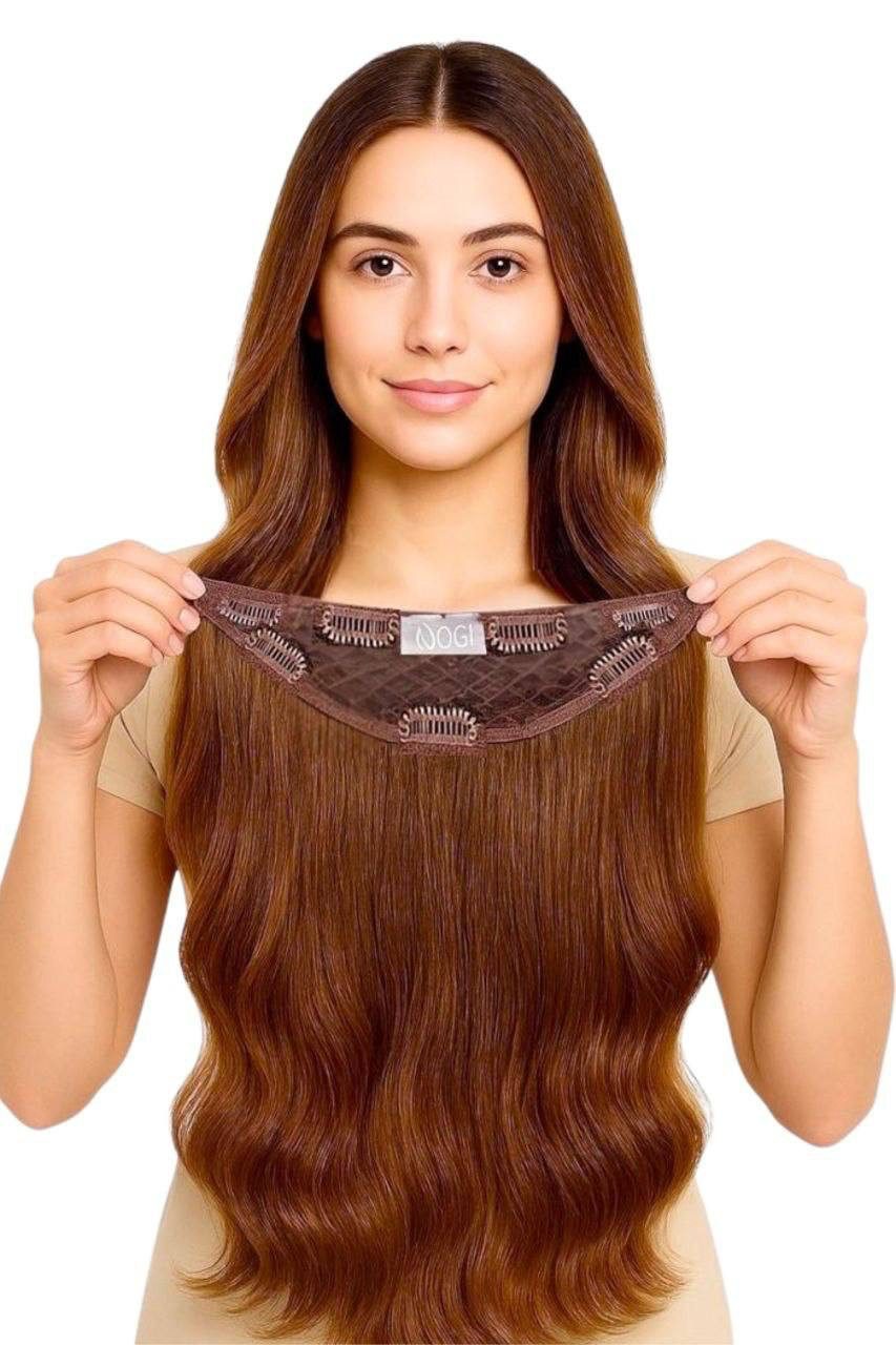 NOGI Kunsthaar-Extension NOGI Glam Clip, Aus High Heat Fiber für 50 cm Länge und Fülle mit sicherem Halt