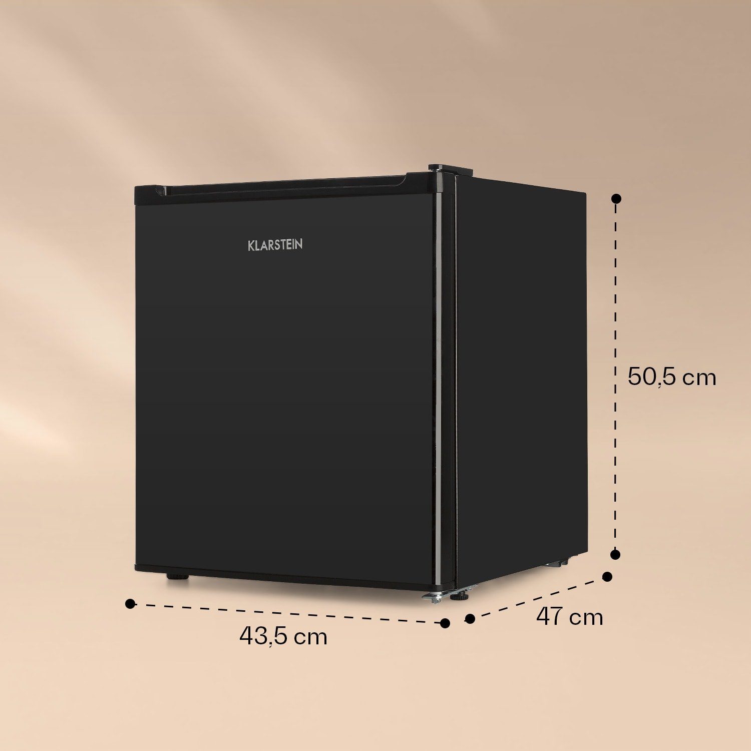 Klarstein Table Top Kühlschrank HEA9-Scooby-BL 44 10034548A, Schwarz breit cm cm 47.5 hoch