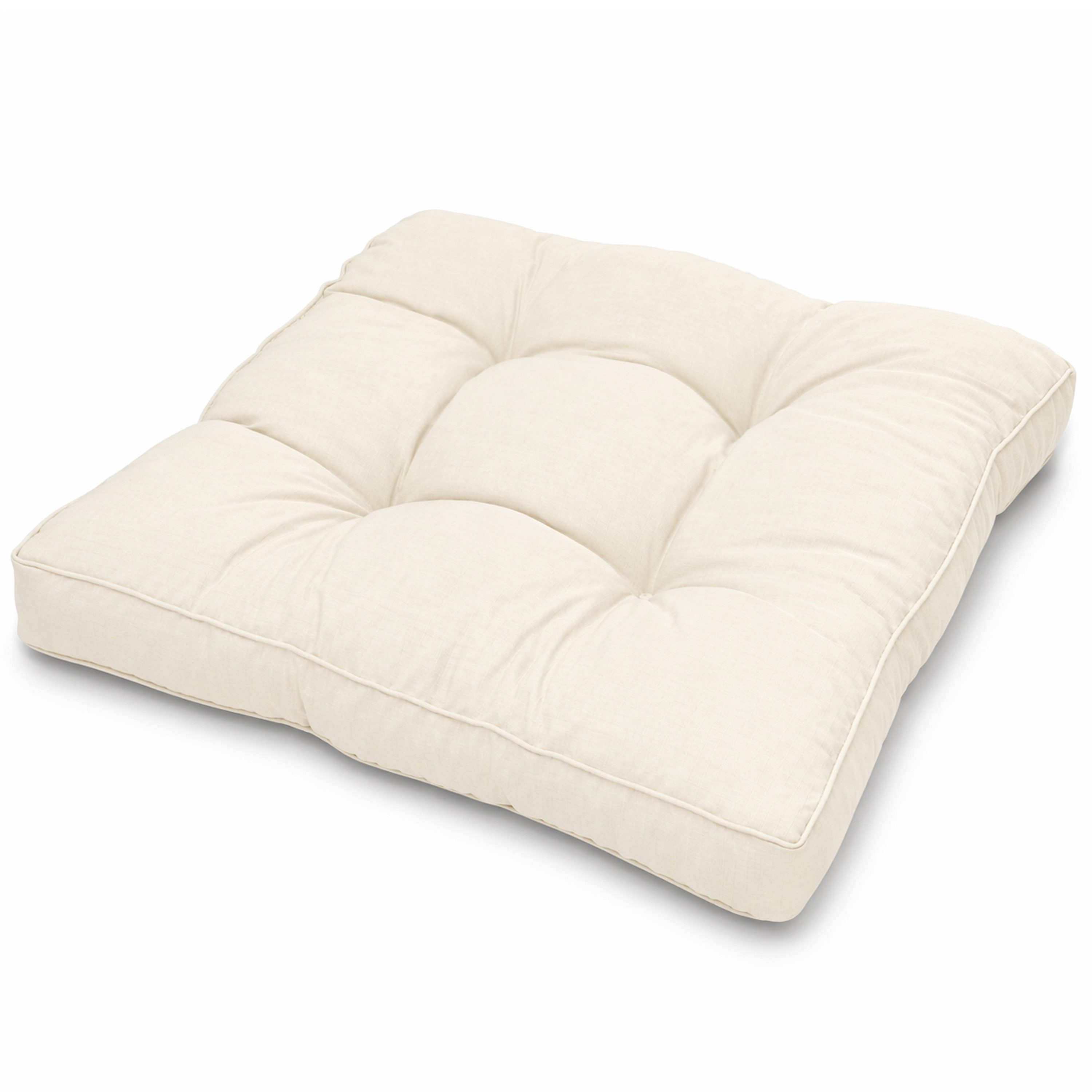 Beautissu Sitzkissen Lounge Kissen Outdoor Beige XLuna, 40x40cm, Sitzkissen Gartenstuhl 10 cm dick Sitzpolster Auflagen für Gartenmöbel