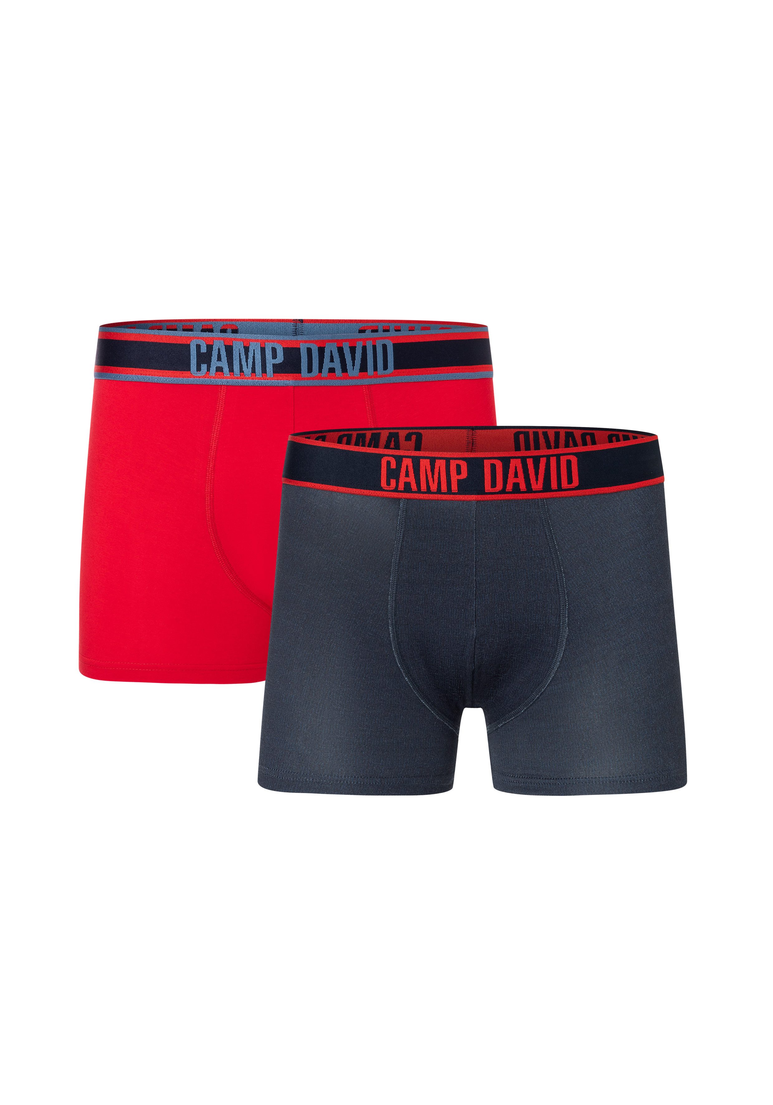 CAMP DAVID Boxershorts casual (2er Pack) mit elastischem Bund