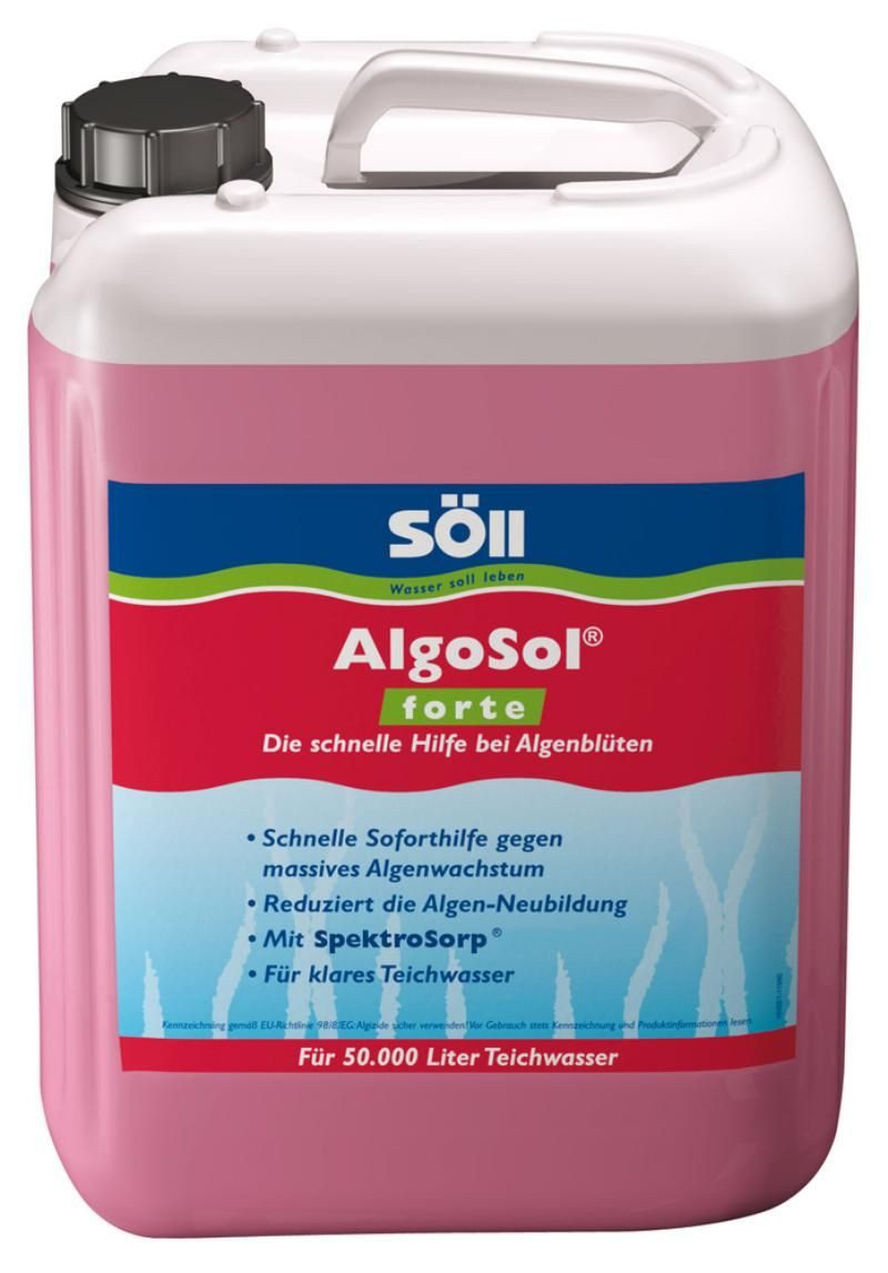 Algenbekämpfung Söll Algenentferner 2,5 Liter AlgoSol® forte für 50 Qbm Teichwasser