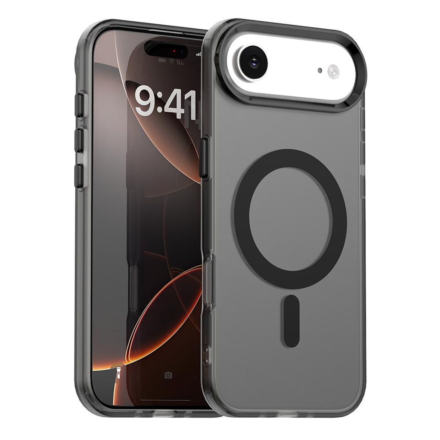 Wigento Handyhülle Für Apple iPhone 17 Air Candy Design Magsafe TPU Hybrid Hülle Schwarz, Magsafe Funktion, Stoßschutz, präzise Aussparungen