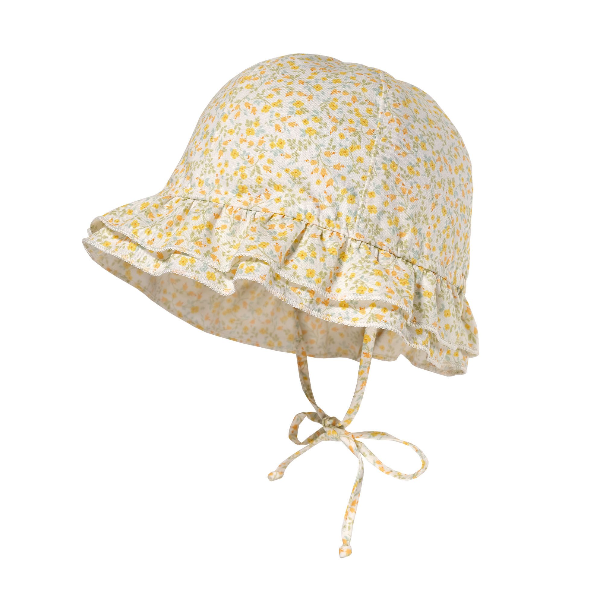 MAXIMO Fischerhut BABY GIRL-Hut, Rüschenkrempe Band, bedruckt, Futter, UV 50 (1-St)