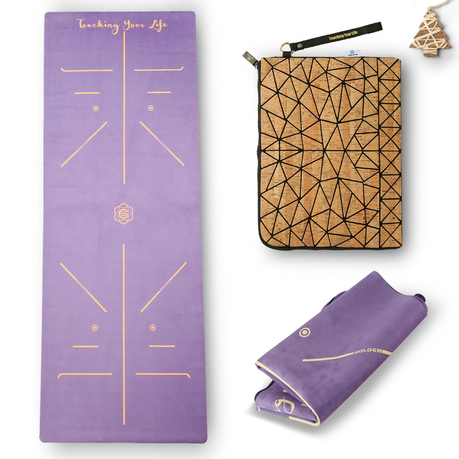 GOLDEN Yogamatte GOLDEN Yogamatte Faltbar rutschfest 1,5mm Dünne Leicht Reise Matte, sehr leicht, viel Griffe, Gummi