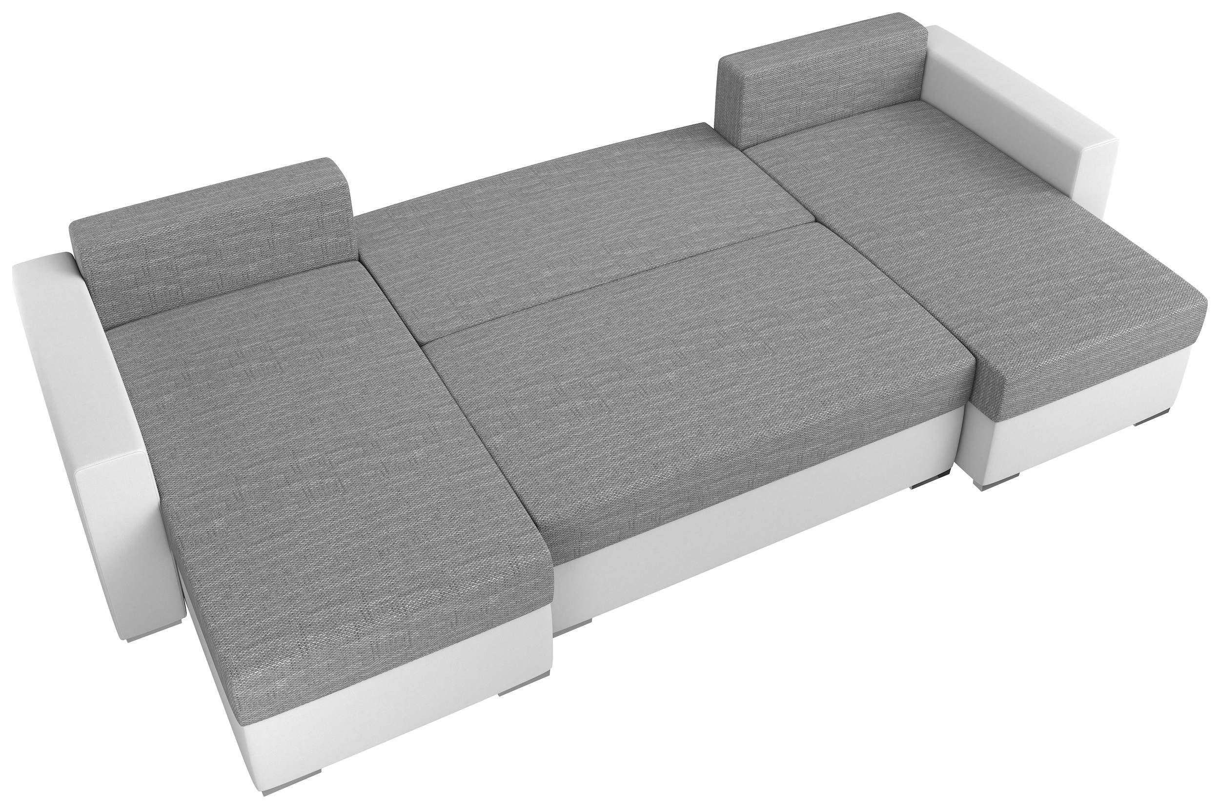 Stylefy Wohnlandschaft Rubicon, U-Form, Design Sofa, im Bettkasten, frei und Kissen, Klassisch stellbar, mit Raum inklusive Sitzkomfort, Bettfunktion