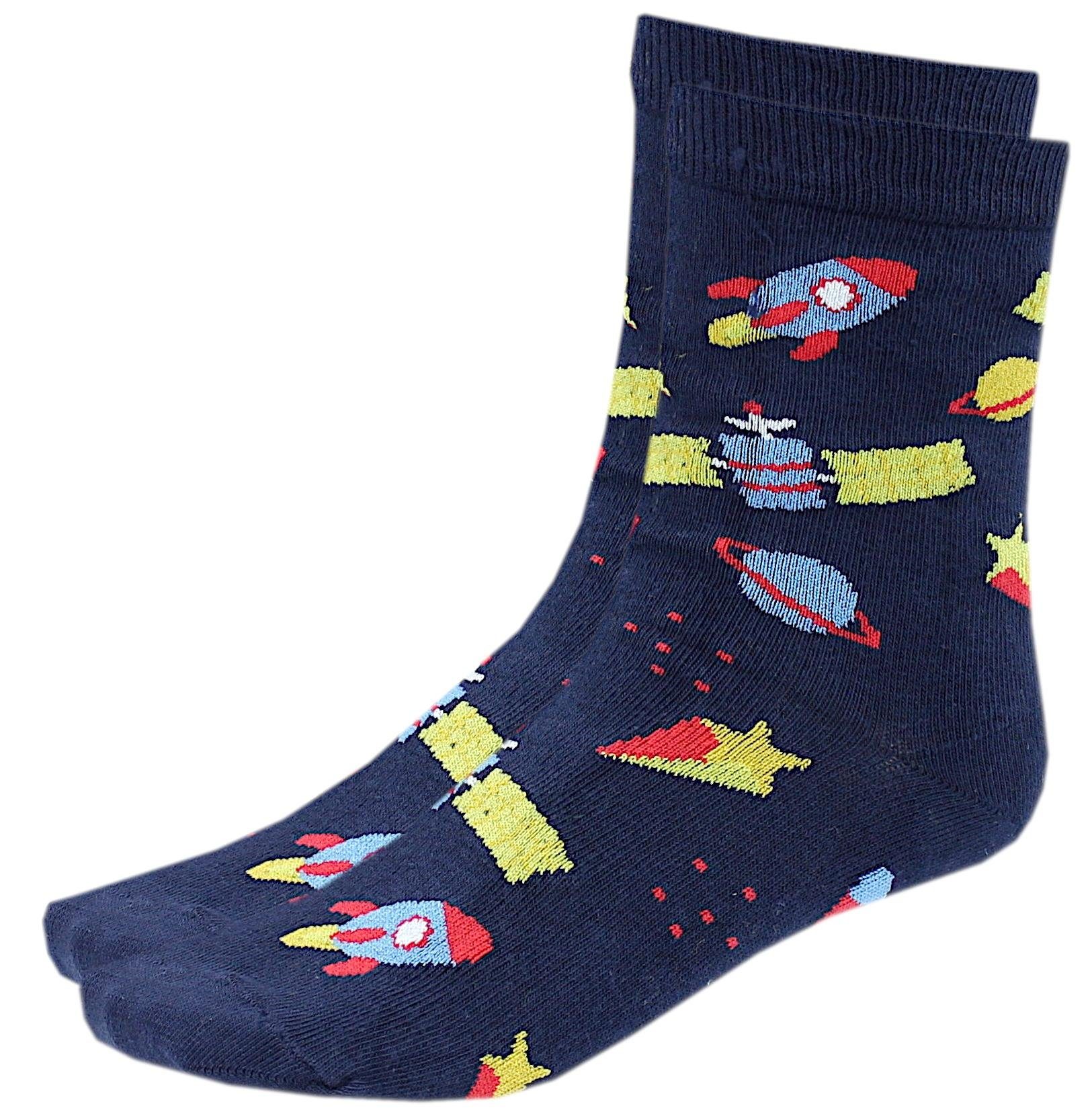 Pack Mädchen 6er Gemustert Bunt Grün Dunkelblau Jungen TupTam Gelb für Blau Kinder Freizeitsocken Socken und Flugzeug Bär TupTam Weltraum