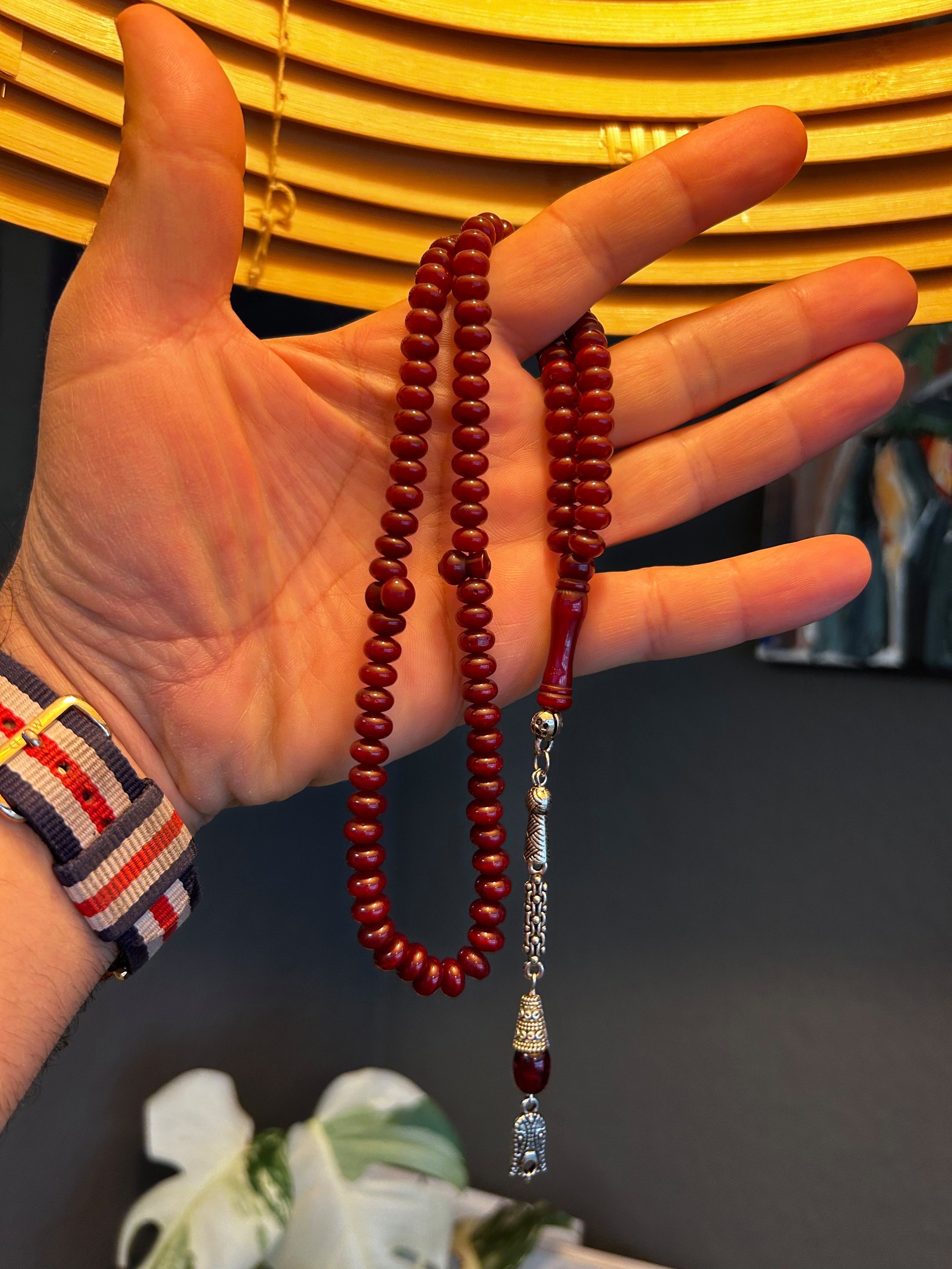 Bakalite Prayerbeads islam 99 Gebetskette Amber TesbihBid Misbaha Kettenanhänger faturan Tesbih