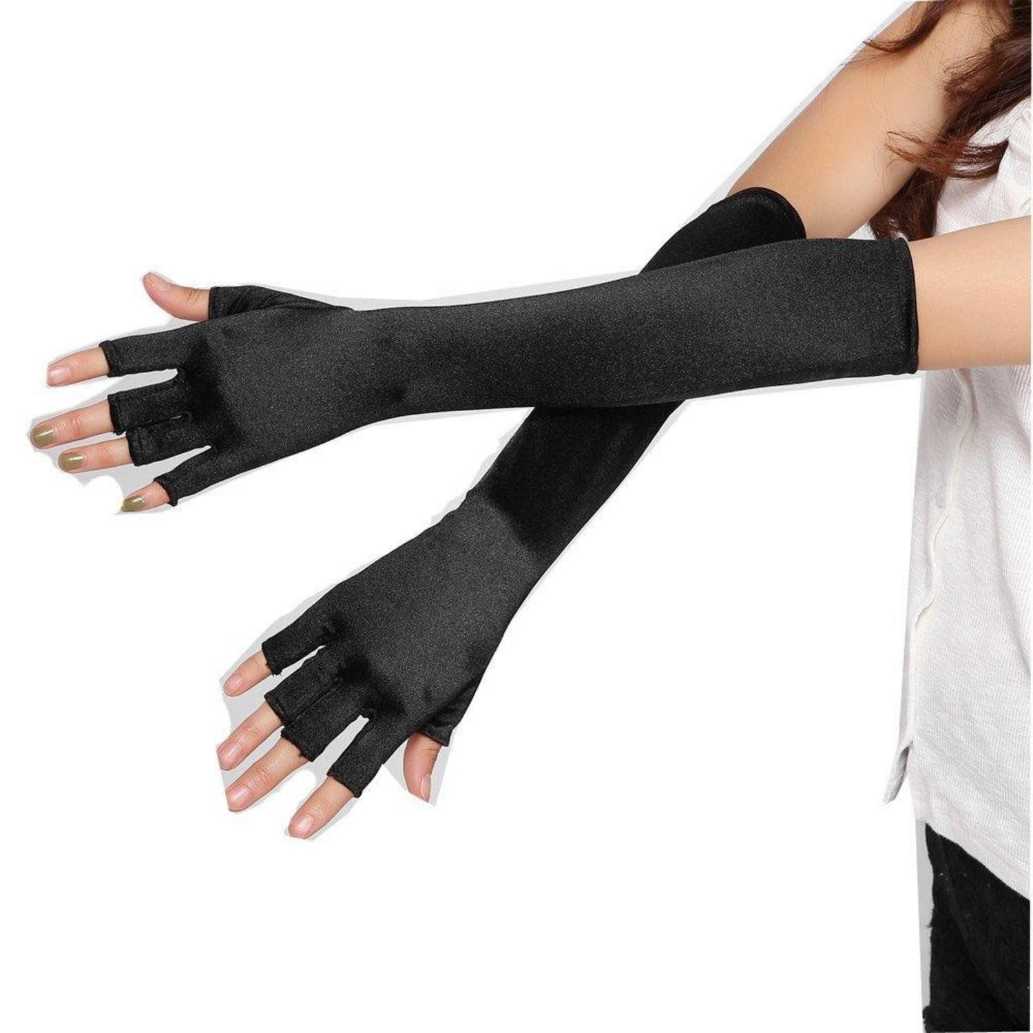 LuxusKollektion Abendhandschuhe Handschuhe Satin Schwarz 40 cm (1-St)
