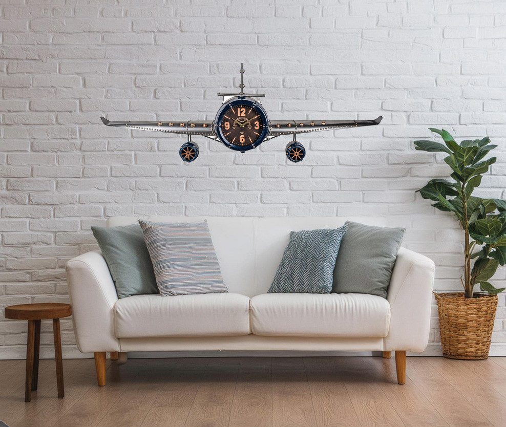 formano Wanduhr Propeller-Flugzeug 3D Metall Rot günstig online kaufen
