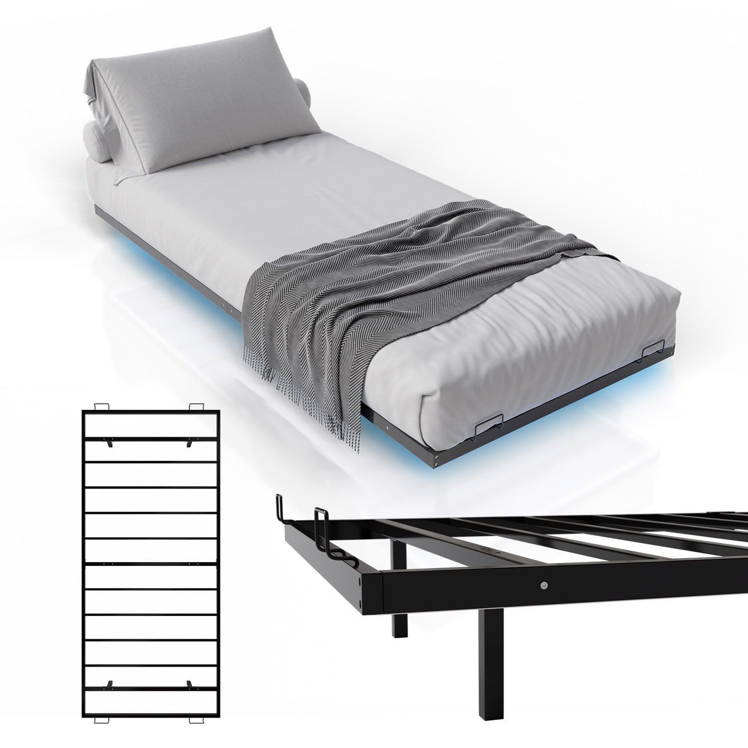 Juskys Metallbett Palamos, 90x200 cm mit günstig online kaufen