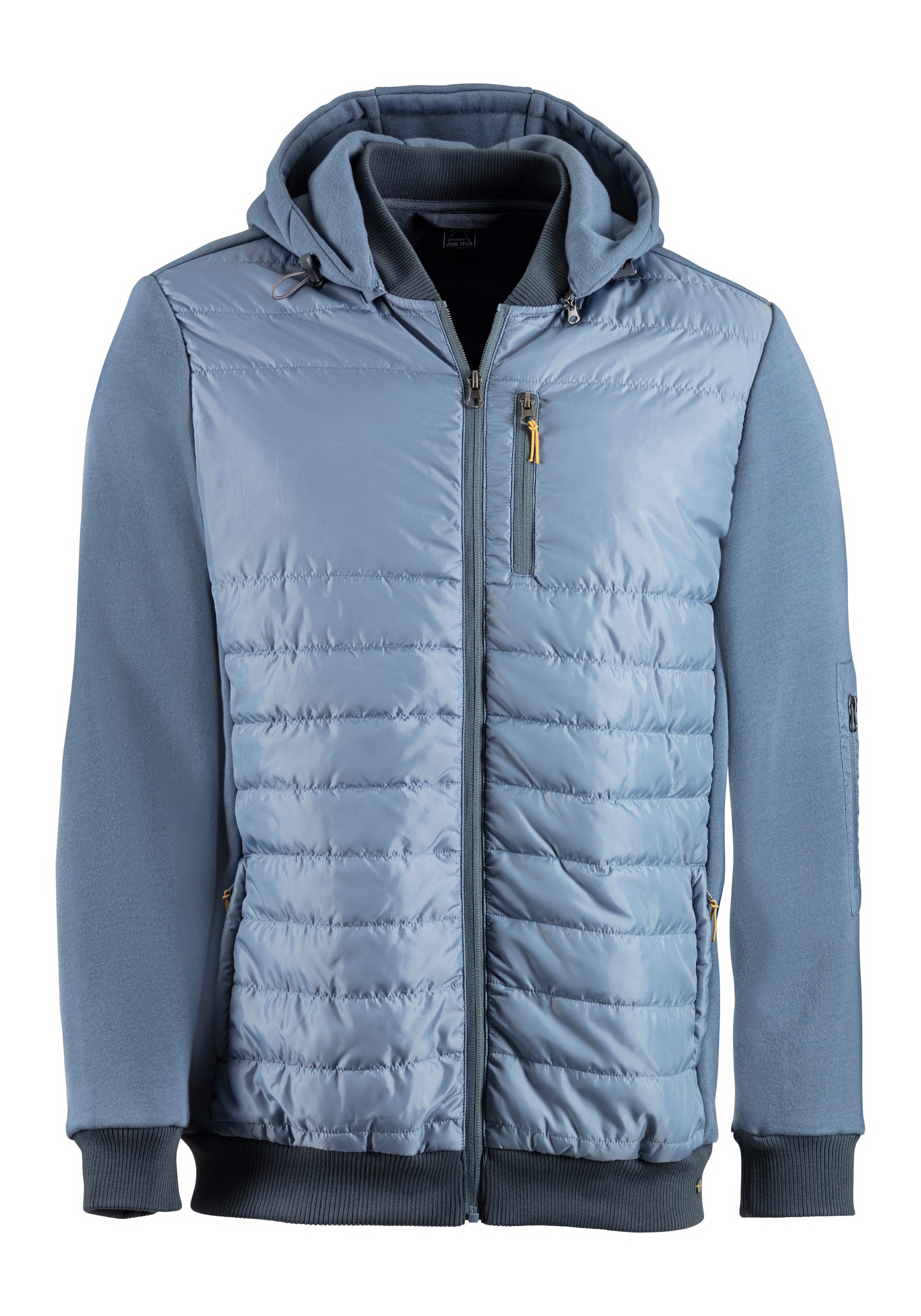 H.I.S Kapuzensweatjacke im vorderen Bereich gesteppt, mit abnehmbarer Kapuz günstig online kaufen