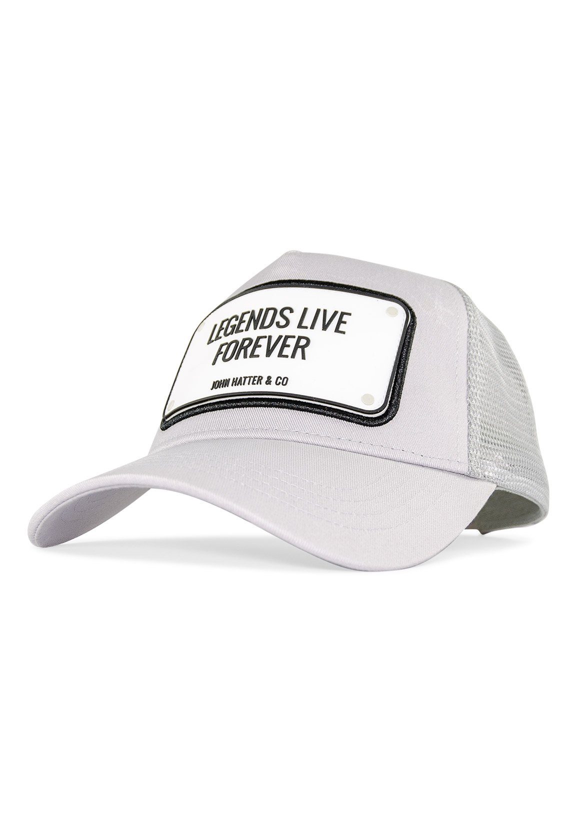 & Trucker Co Trucker John LEGENDS LIVE Co. Cap Hellgrau Cap John Weiß FOREVER Rubber Hatter Hatter &