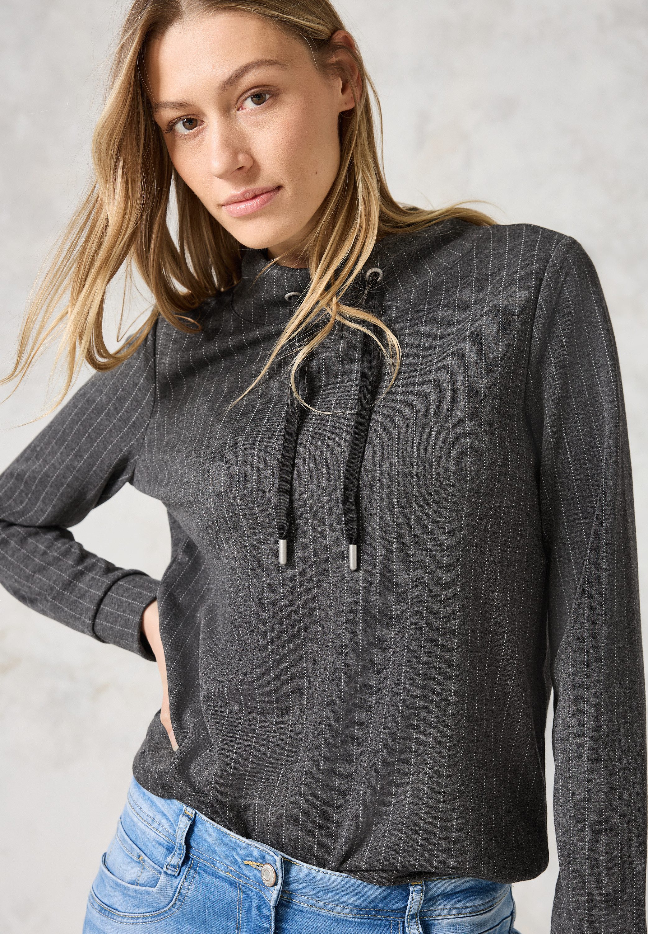 CECIL Langarmshirt mit Stehkragen