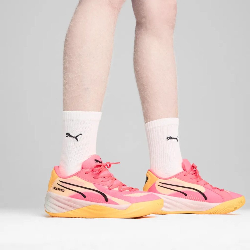 PUMA Hallen-Indoorschuhe All-Pro Nitro (Basketball) orange/pink Herren Badmintonschuh