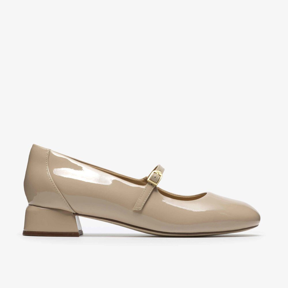 Clarks Clarks - Daiss30 Bar Beige Patent - Beige Ballerina