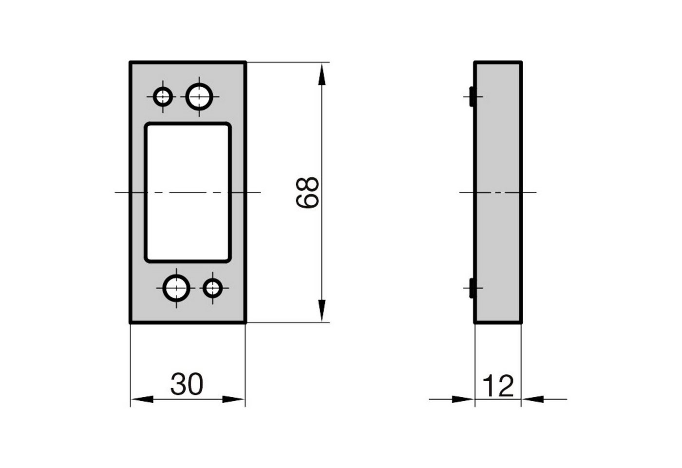 Thumbnail - BASI Panzerriegel Distanzplatten, Zubehör für Panzerriegelschloss, Braun - 12 mm Stärke, (Packung), zum Höhenausgleich, ...