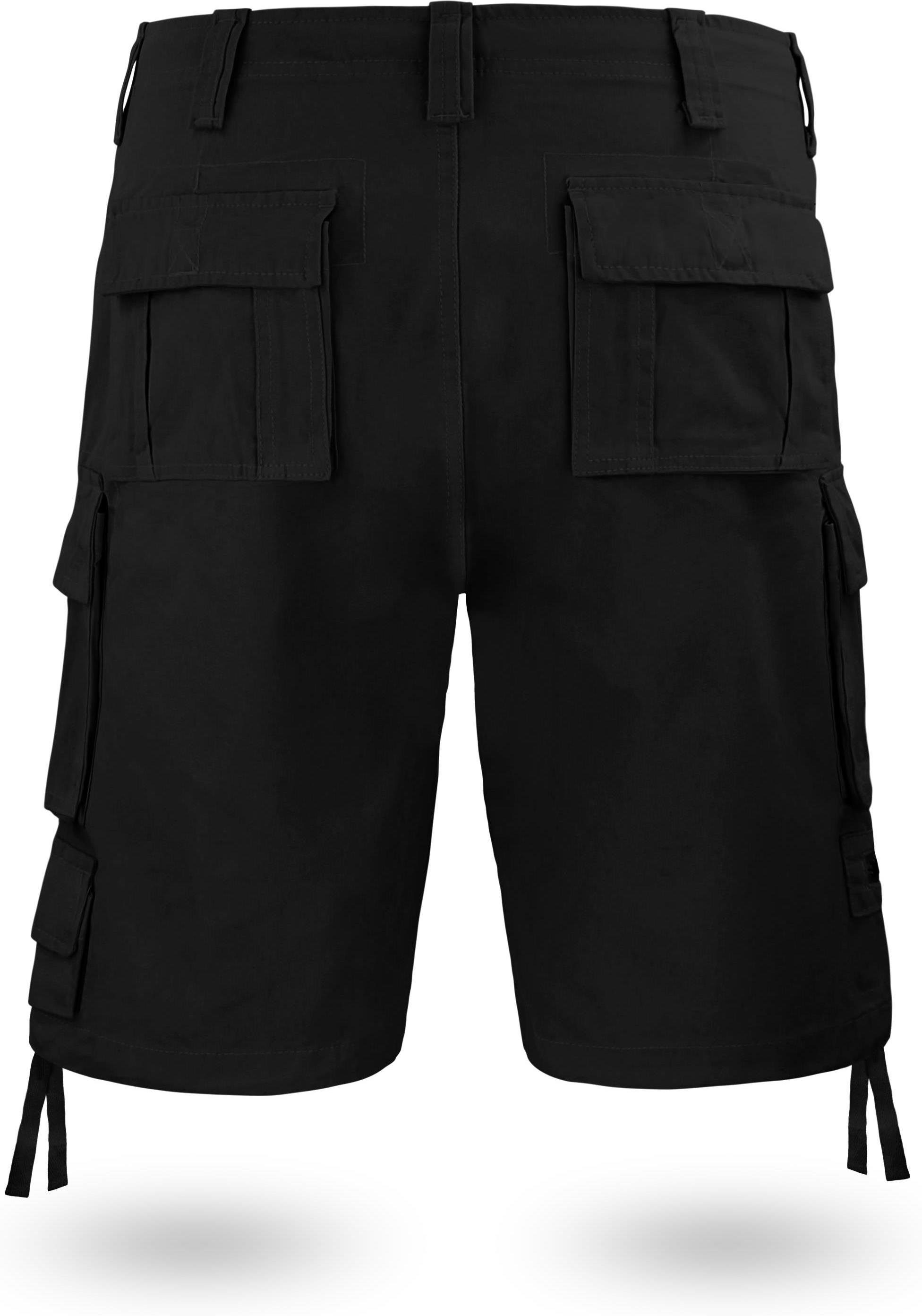 normani Bermudas 100% Herren Shorts Schwarz Atacama aus kurze Vintage Bio-Baumwolle Cargoshorts Shorts Sommershorts