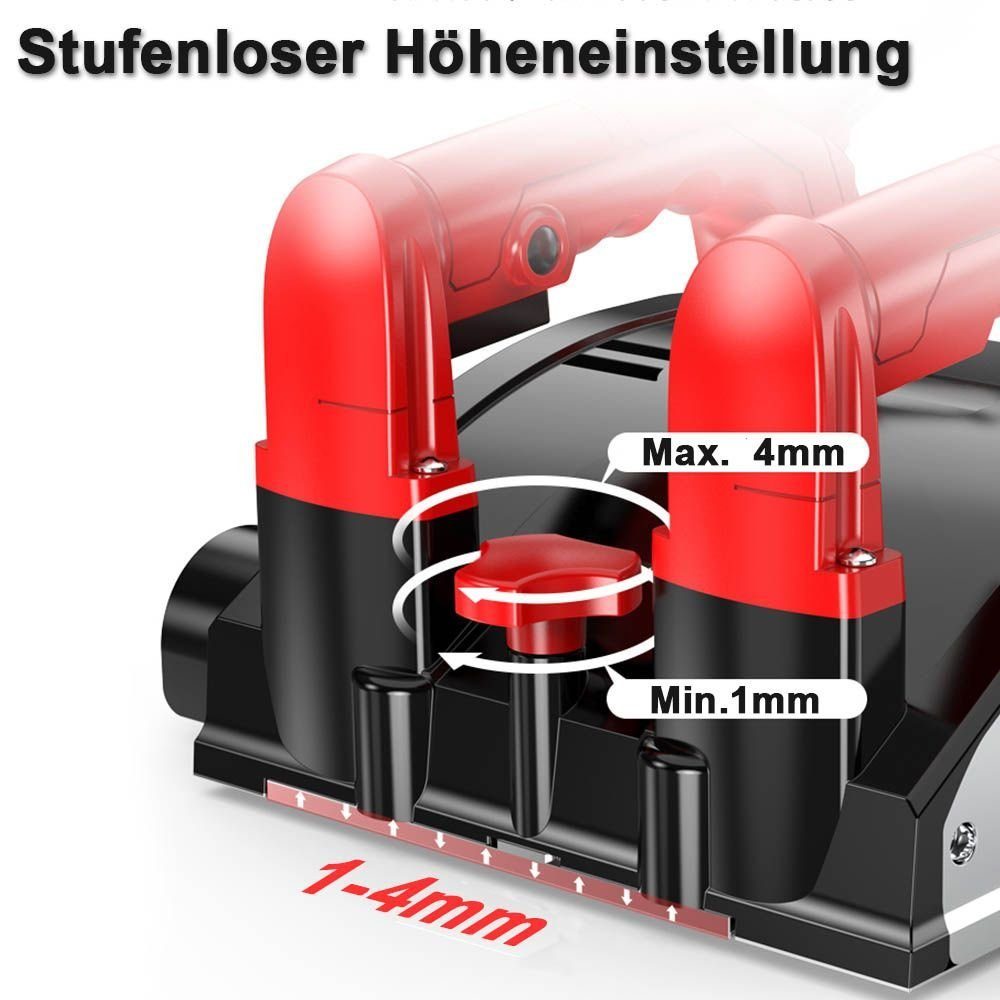 Schleifer 1600W Oberflächen U/min, 4000 Renovierungsfräse weichen Winkelschleifer Sanierungsfräse, (set), XIIW max. Putzfräse Betonfräse Fräse für Wand Mauerfräse Betonschleifer