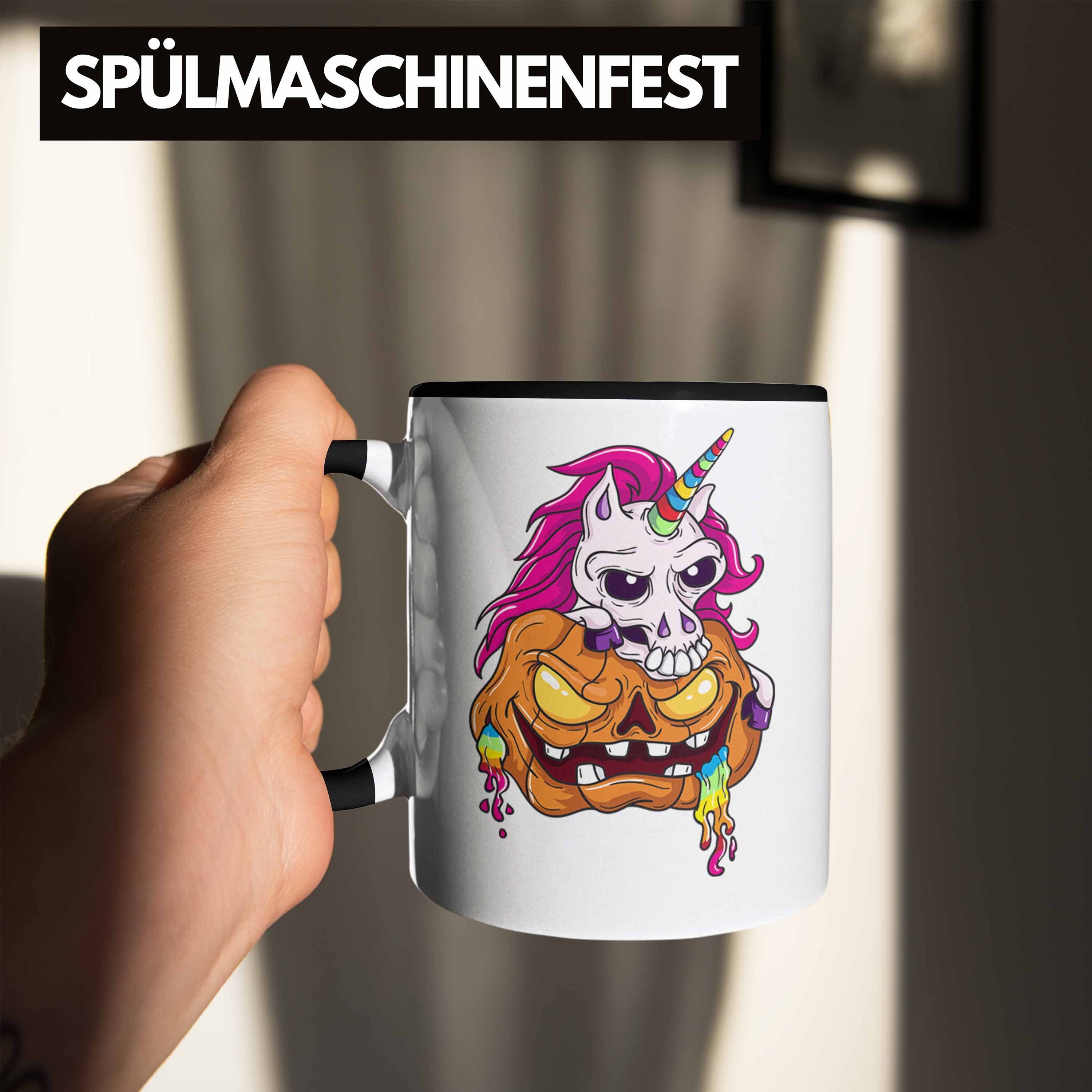 Tasse Dabbing Halloween Tasse Schwarz Trendation Kürbis Dekoration Becher Skelet