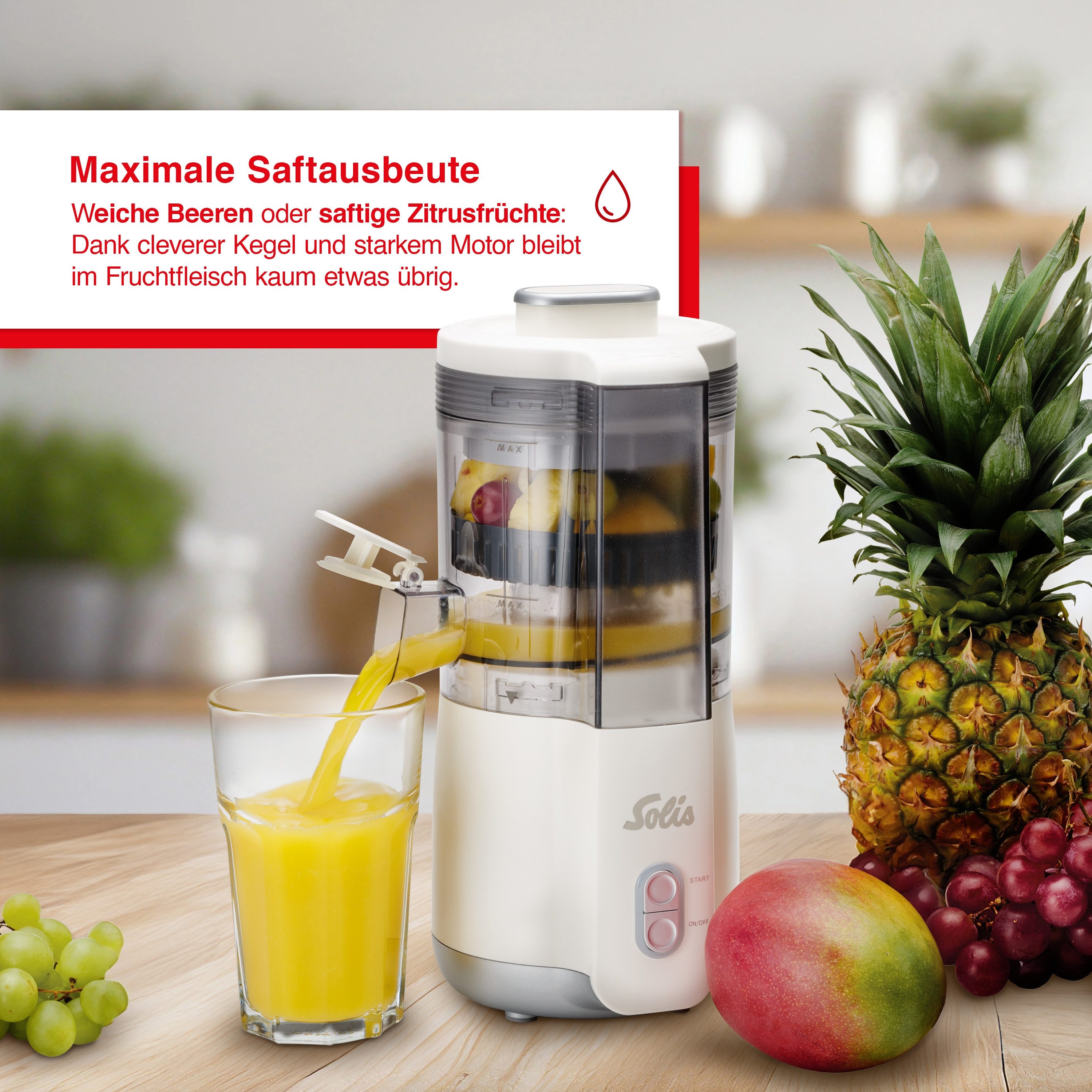 SOLIS OF SWITZERLAND Entsafter Multi-Juicer, Typ 8455, 100 W, Vollautomatisch, Anti-Tropf-Ausguss, multifunktional