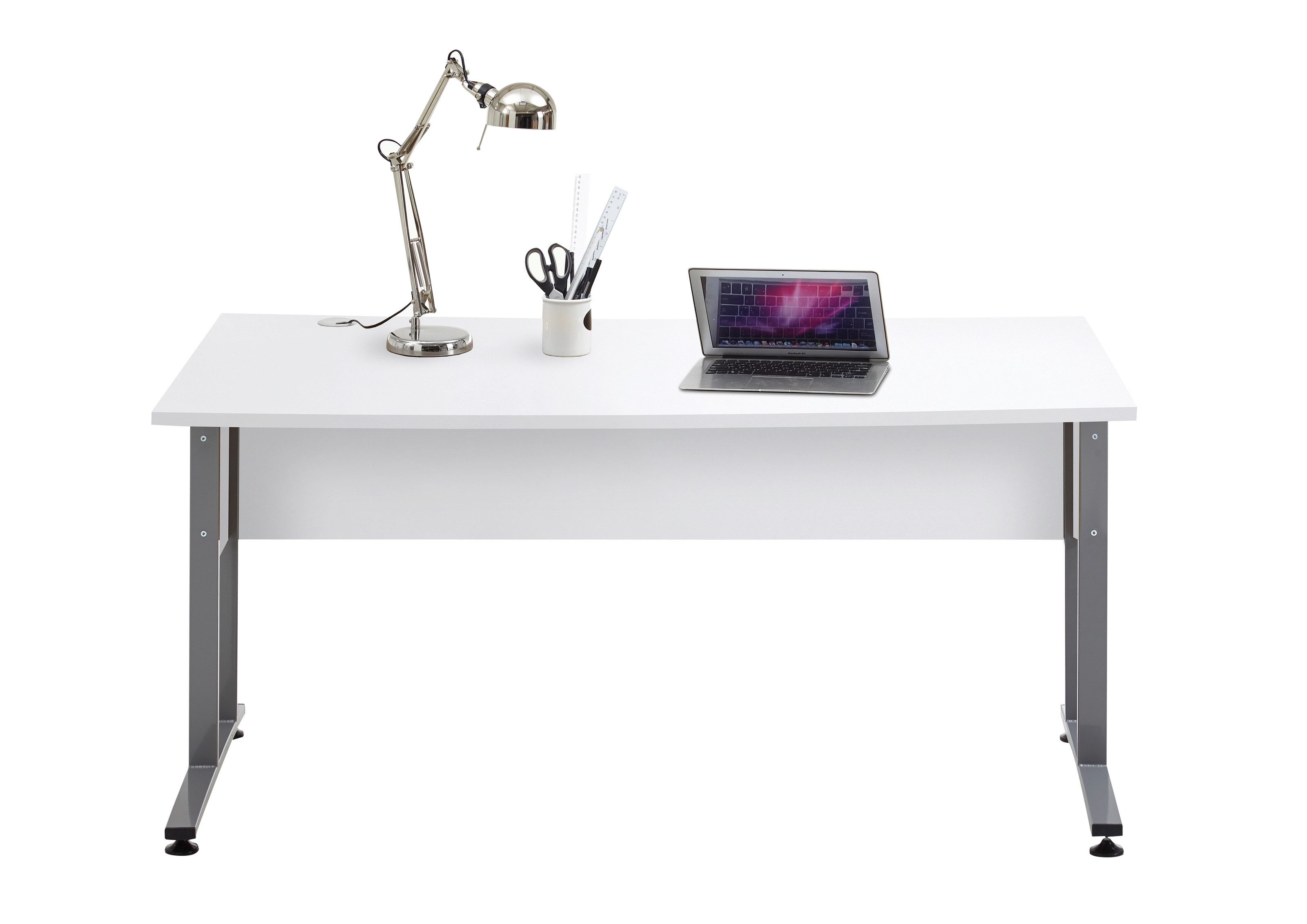 FMD Möbel Schreibtisch in Brillantweiß - 160x75x80cm (BxHxT)