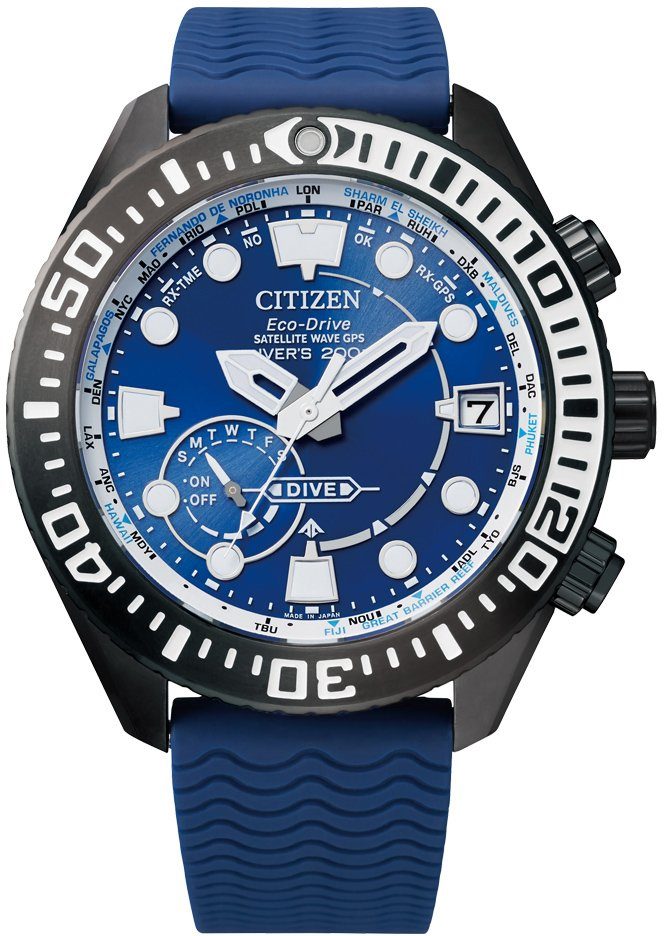 Citizen Taucheruhr CC5006-06L, (Set, 2-tlg., mit zusätzlichem Band), Solar, GPS (Satellite Wave) | Titanuhren